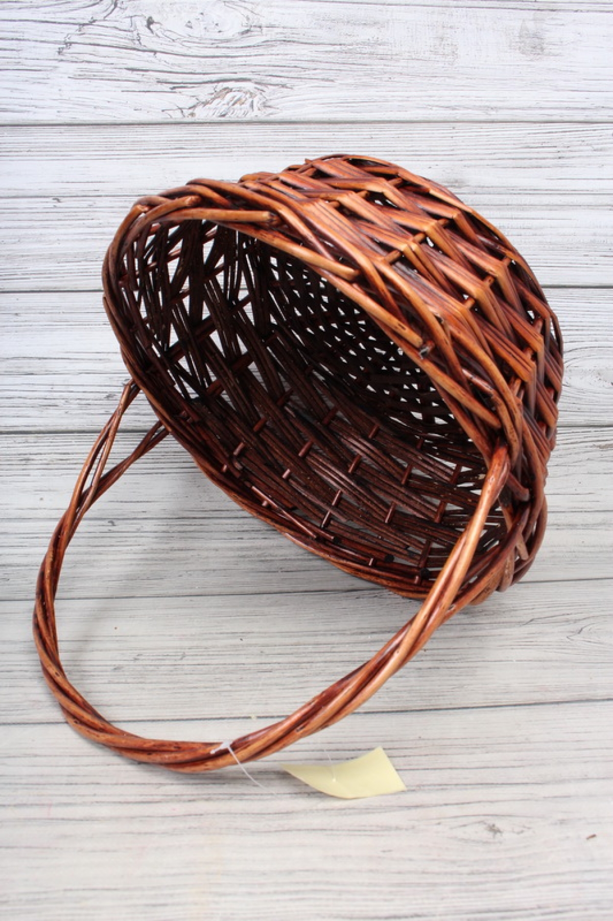 Корзина плетеная один (ива) 1шт, Круг  D34xH15/35CM  коричневый 7969М