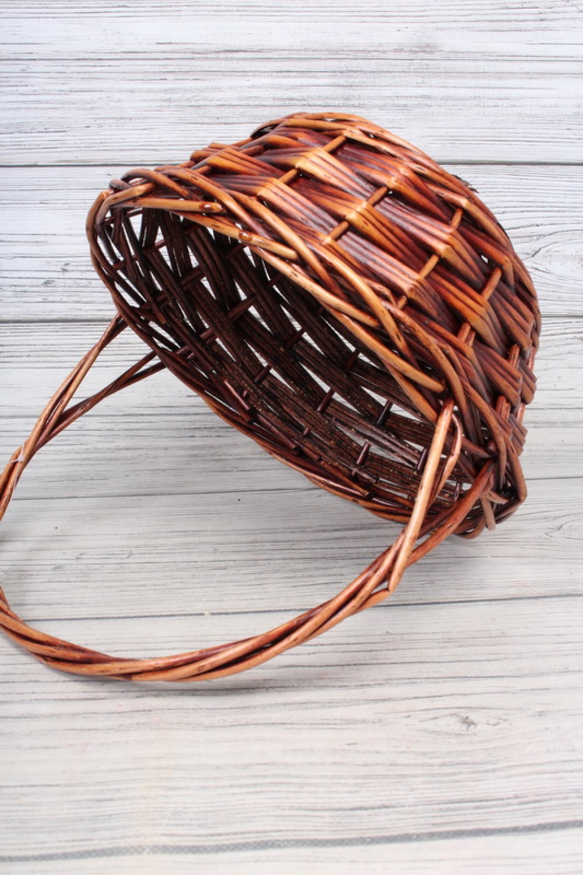 Корзина плетеная один (ива) 1шт, Круг  D28xH13/30CM  коричневый 7969М
