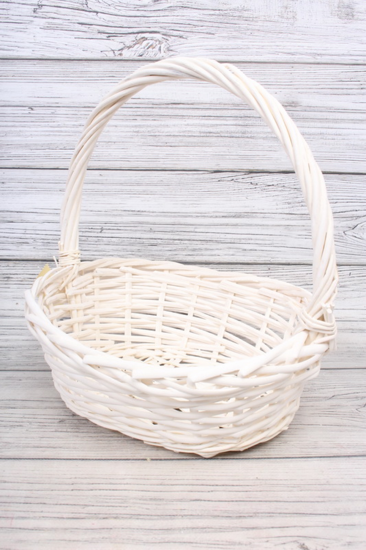 Корзина плетеная одиночная (ива), Овал  31*27*12*30CM,    белый 3150М