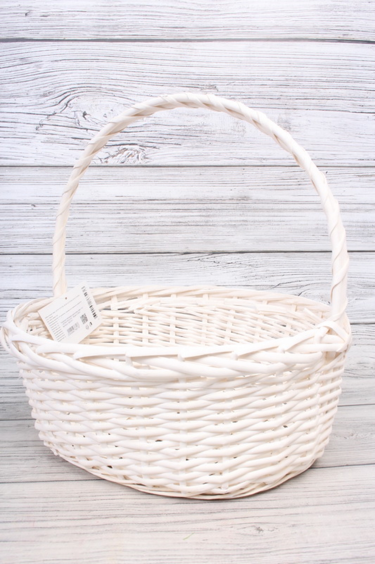 Корзина плетеная одиночная (ива) 1шт - 42*34*16*41CM   белая 3136М