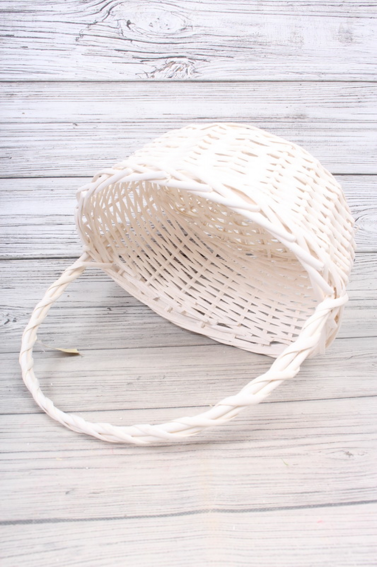 Корзина плетеная одиночная (ива) 1шт - 36*29*14*37CM   белая 3136М