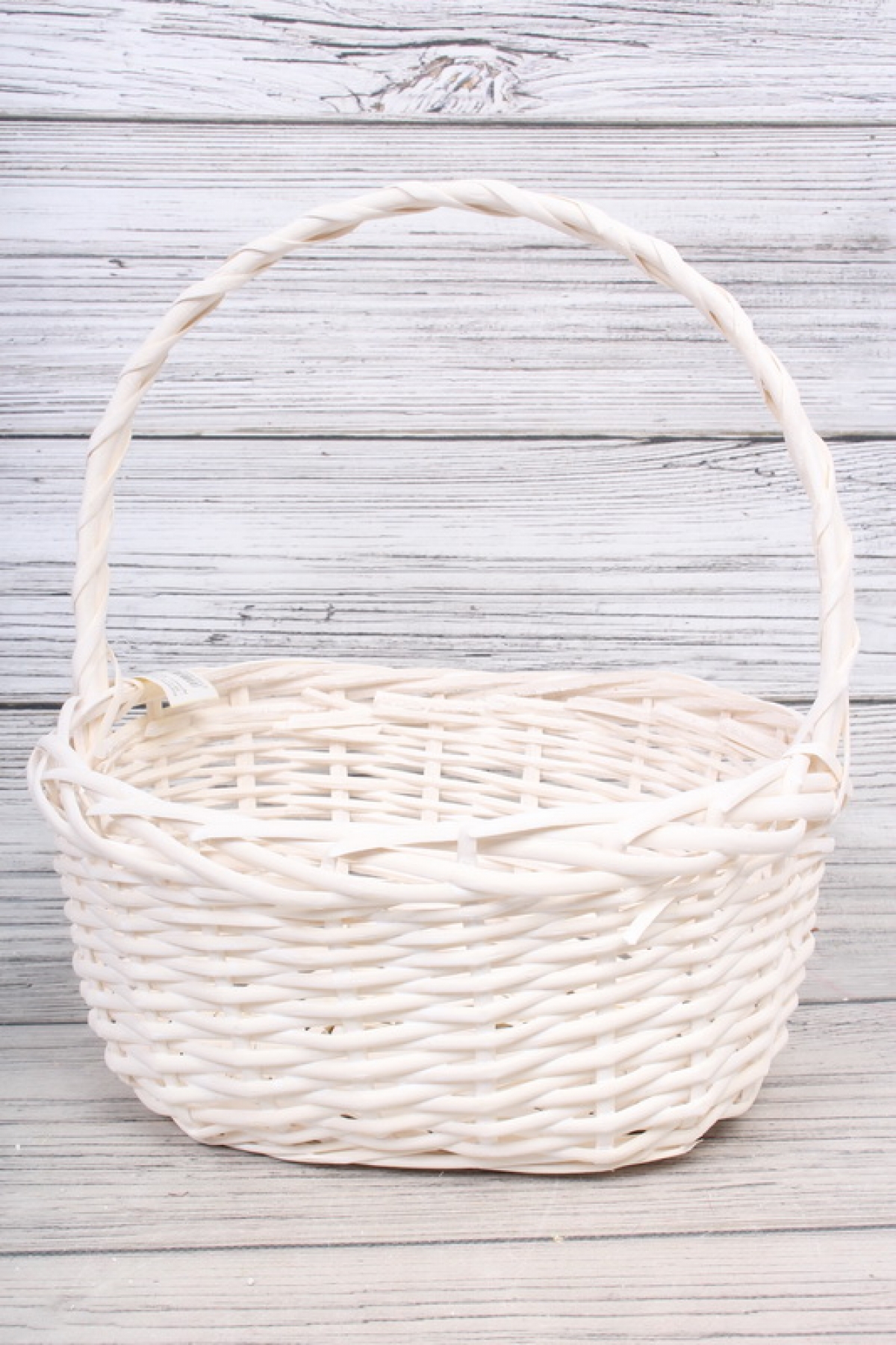 Корзина плетеная одиночная (ива) 1шт - 29*21*13*32CM   белая 3136М