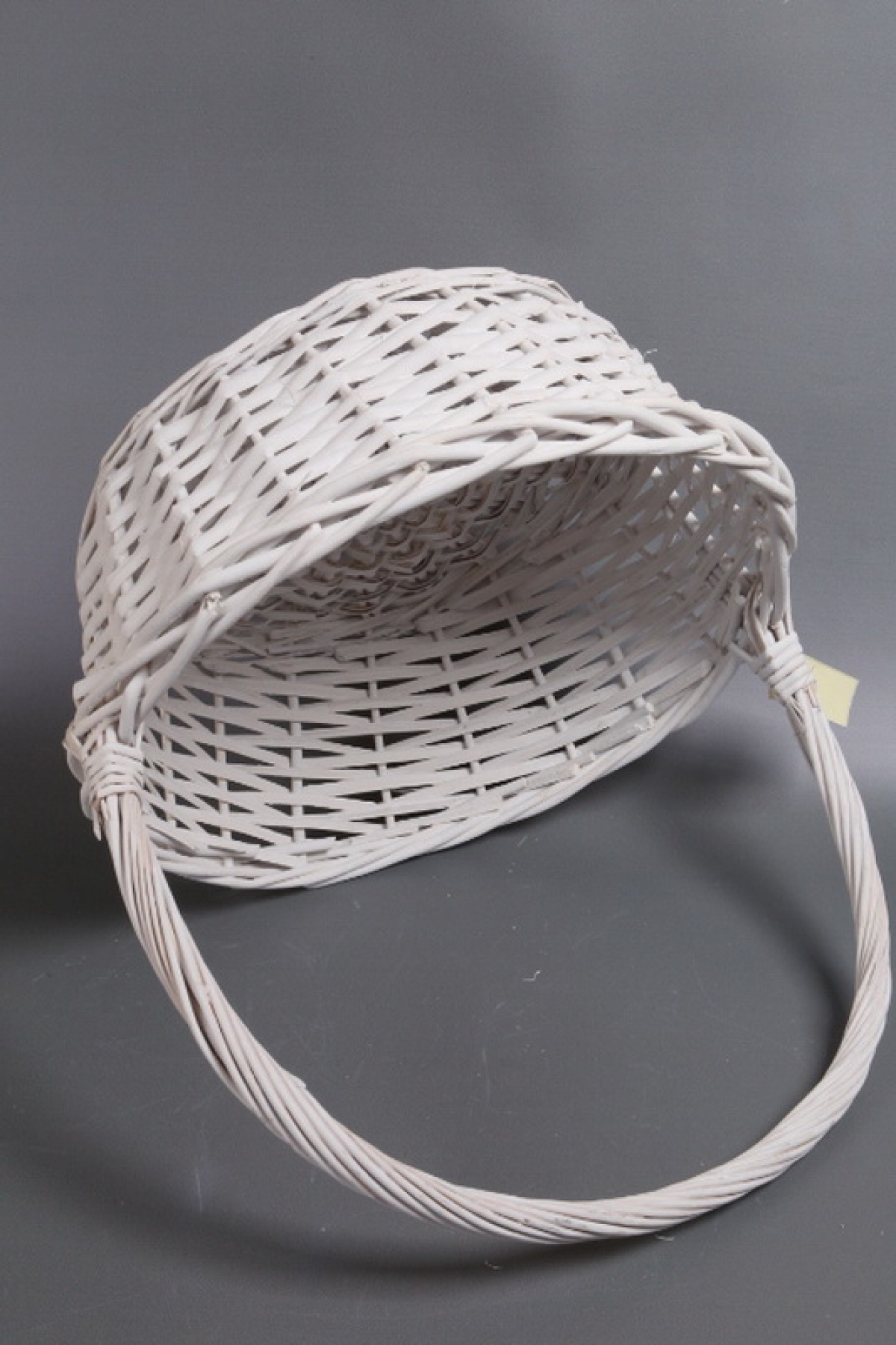 Корзина плетеная одиночная 1шт (ива): D41 H17 BD32 HH43,  белый 7271М