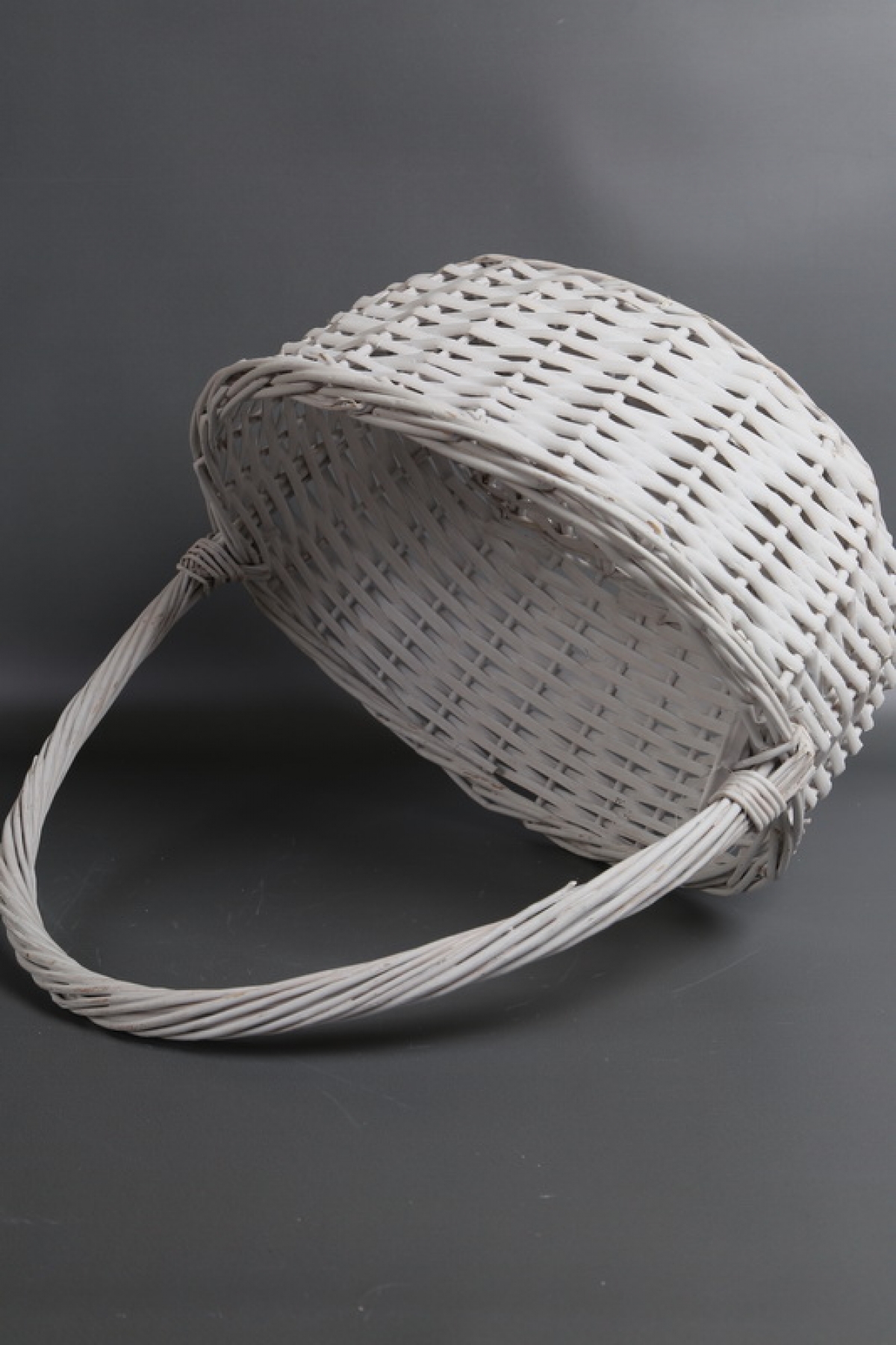 Корзина плетеная одиночная 1шт (ива): 42x34xH16/HH41; белая   1556М