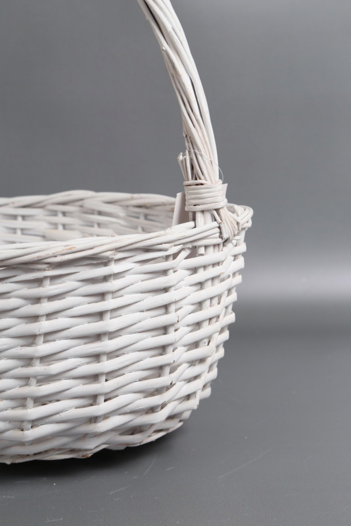 Корзина плетеная одиночная 1шт (ива): 42x34xH16/HH41; белая   1556М