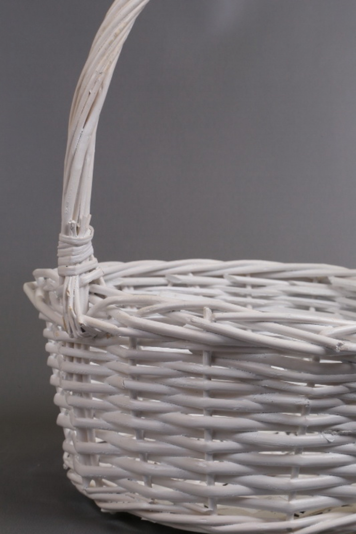 Корзина плетеная одиночная 1шт (ива):  D28*11*HH31,  белый 2337М