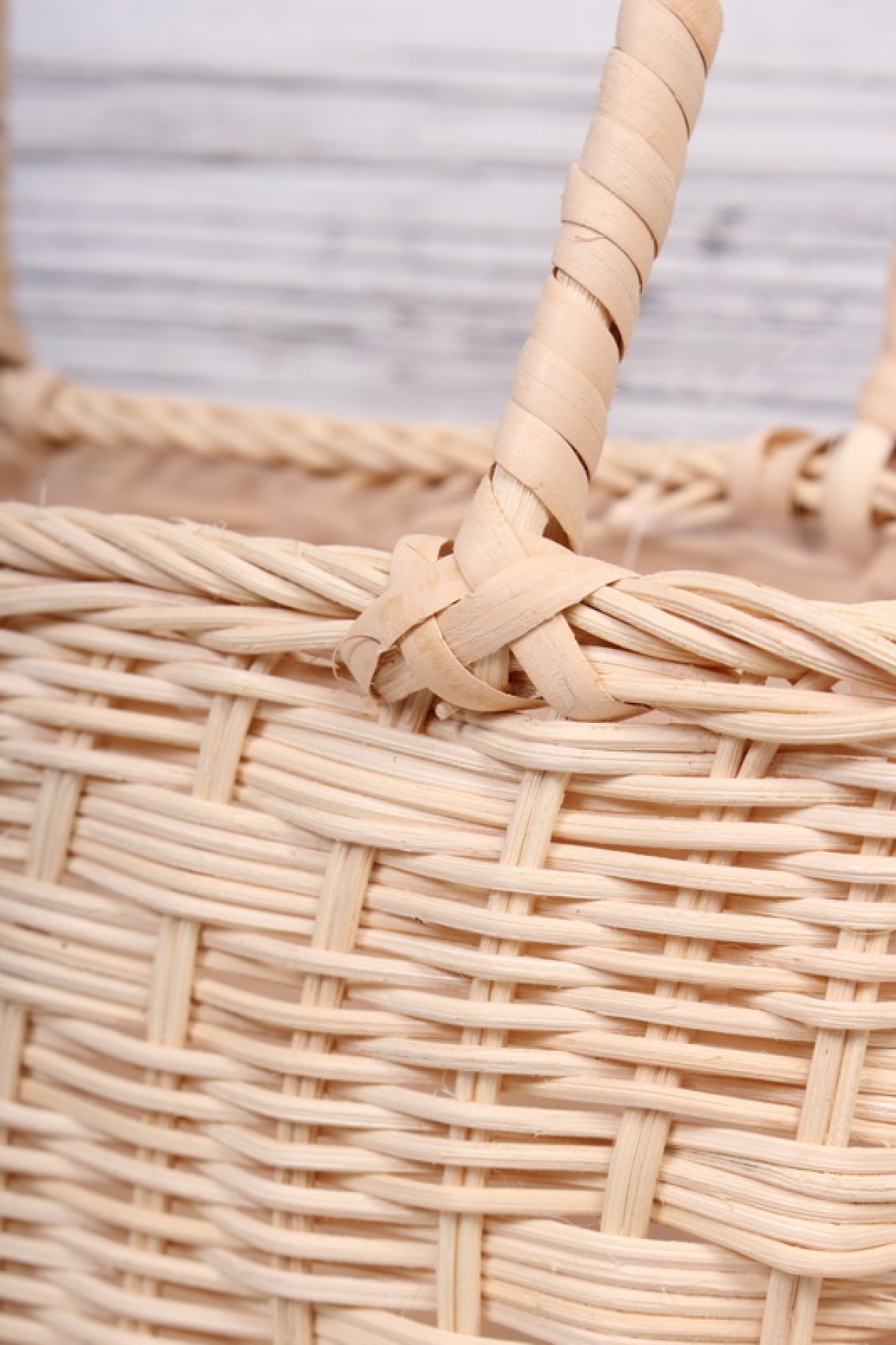 Корзина плетеная (ротанг), 24,5x11,5x12,5/27,5, 1 шт., выбеленный 0515М