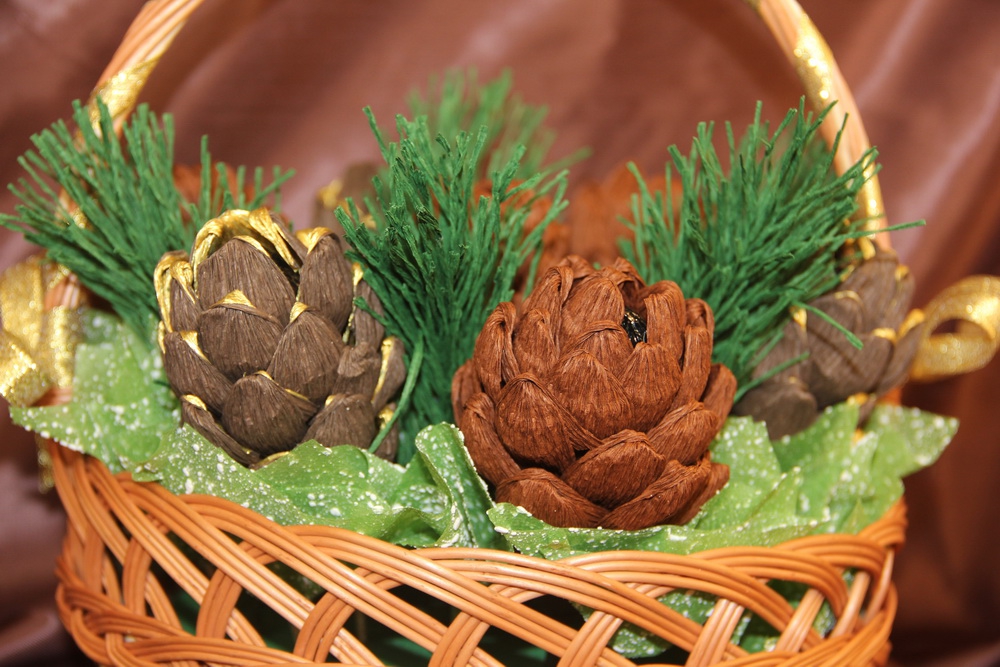 Корзина с шишками картинки