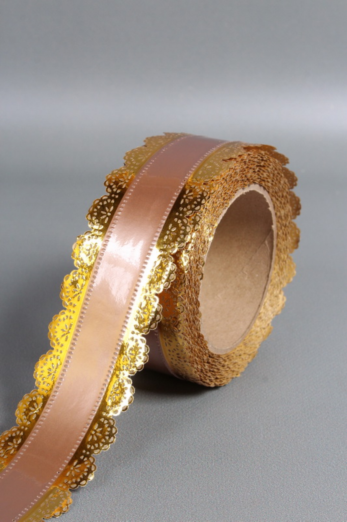 Лента Ажур (5см*25ярд) БРОНЗОВАЯ полоса C521