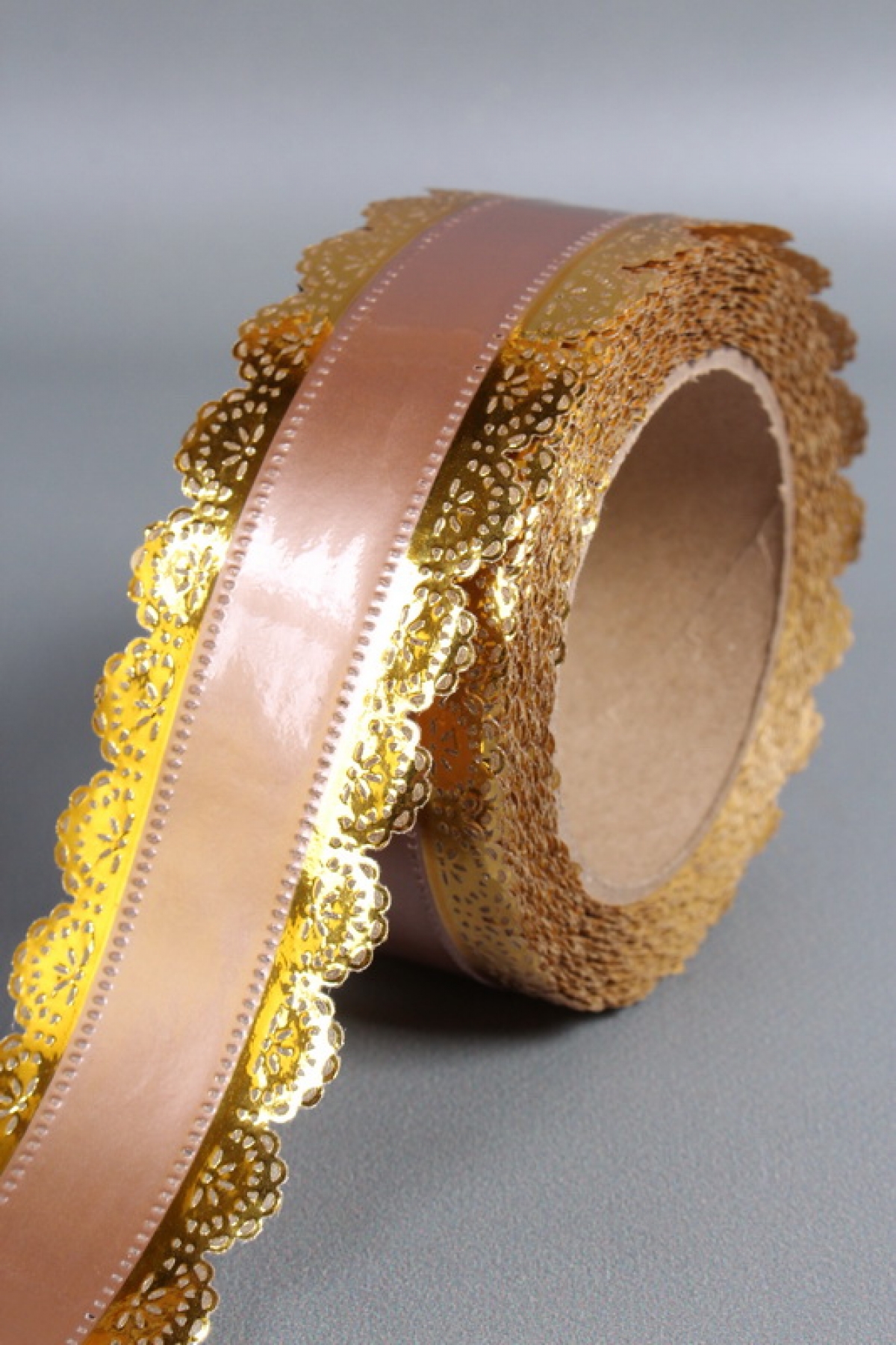 Лента Ажур (5см*25ярд) БРОНЗОВАЯ полоса C521