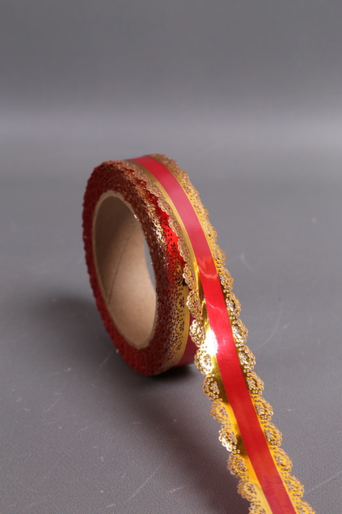 Лента Ажур (3см*25ярд) КРАСНАЯ полоса C323