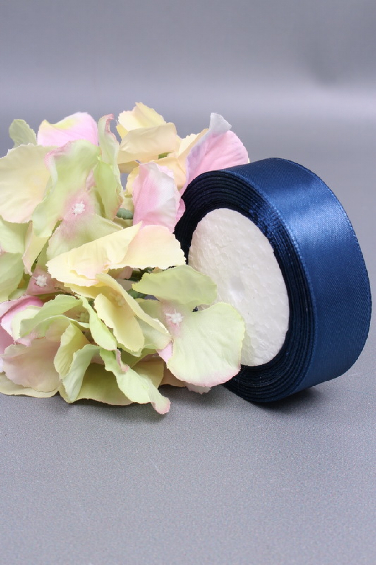 Лента атлас 2,5см х 25ярд кобальт синий (187)	0012Н