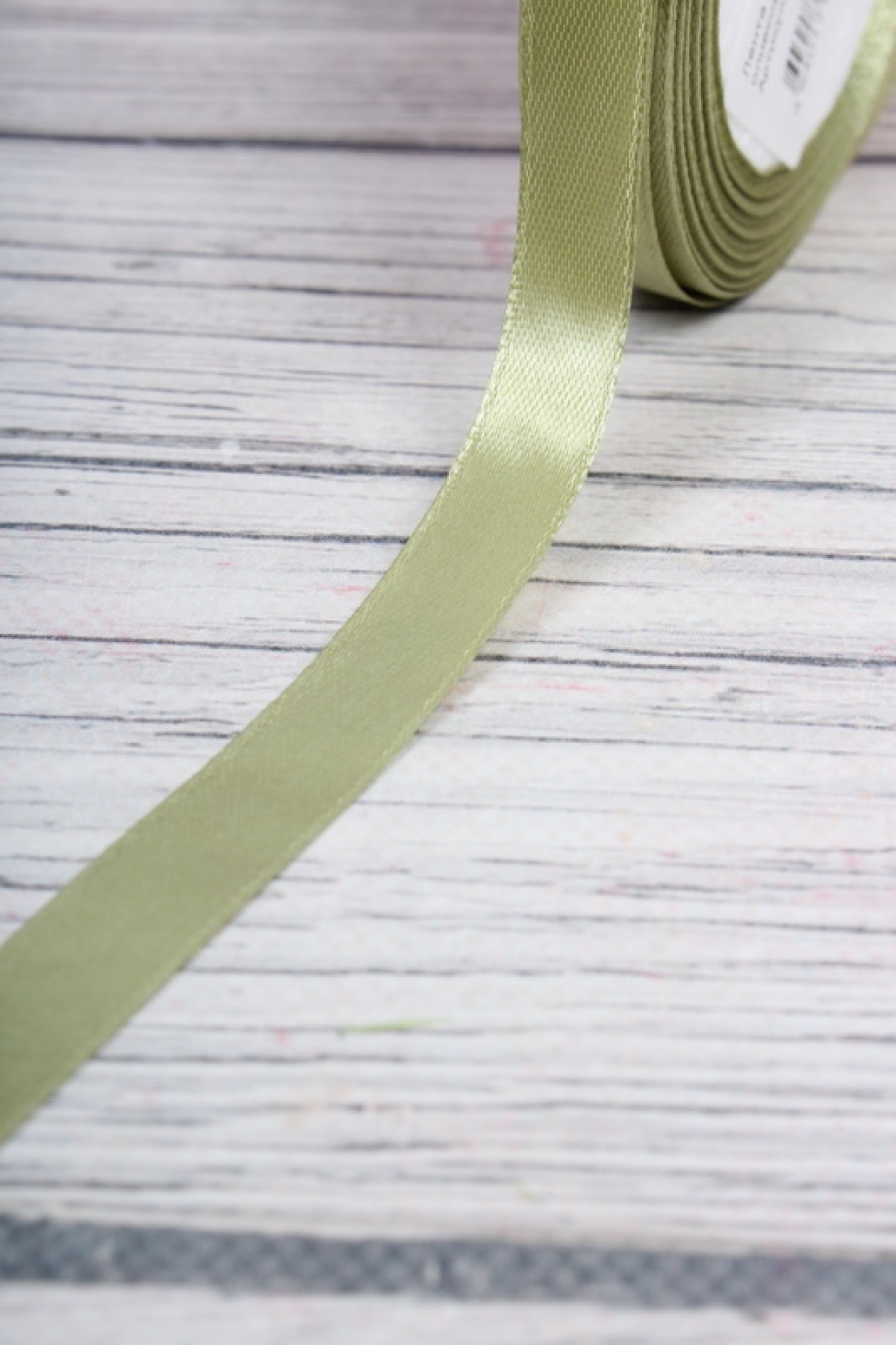 Лента атласная,12mmx25yards, цв. оливковый 7090Л
