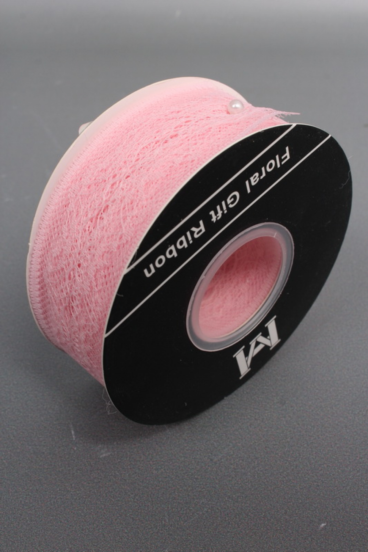 Лента декоративная "Кружево", полиэстер, 40 мм х 25 ярд., розовый 2352М