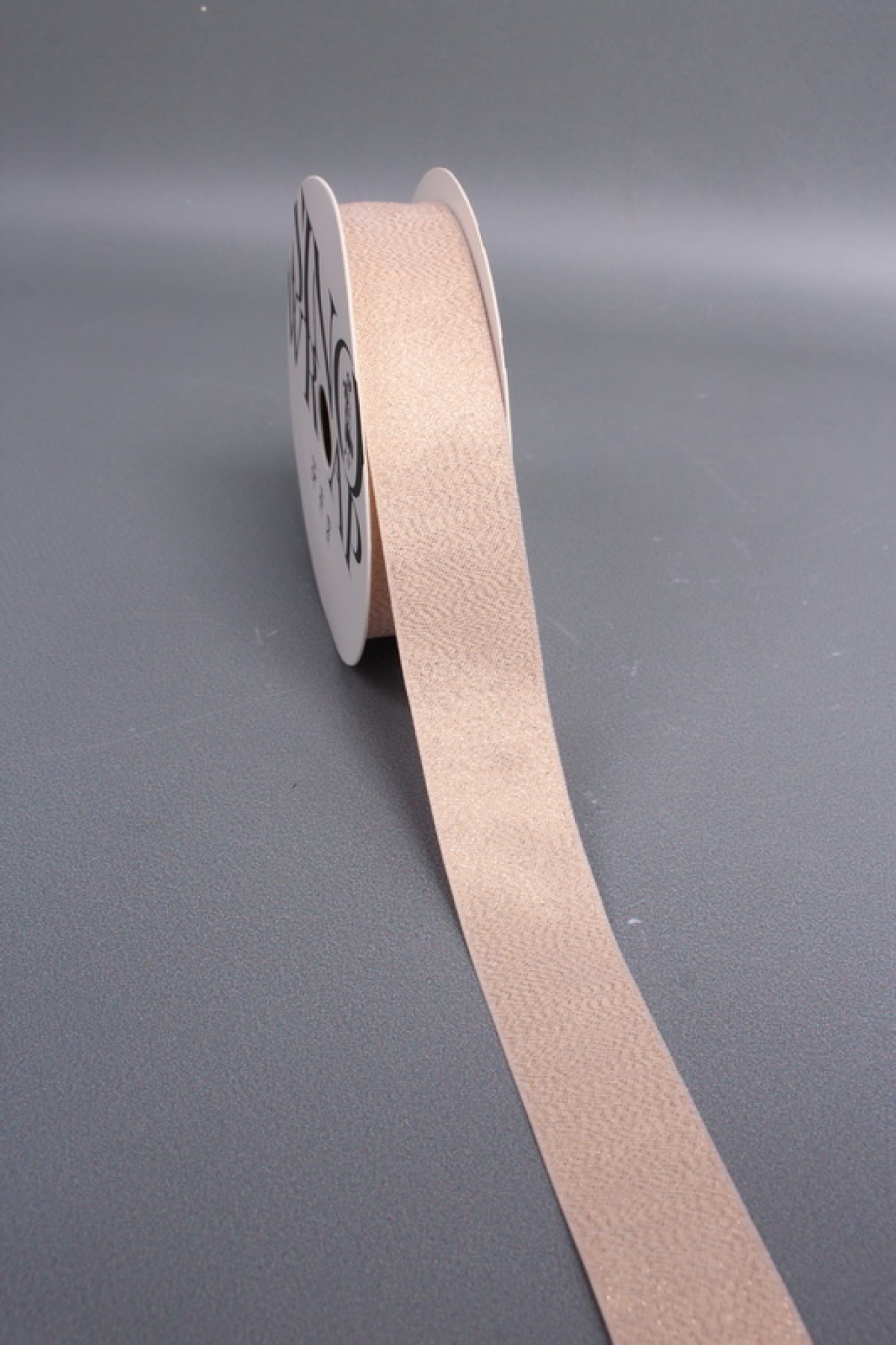 Лента декоративная Перламутровая, полиэстер, 25 мм х 13 ярд., персиковый 6947М