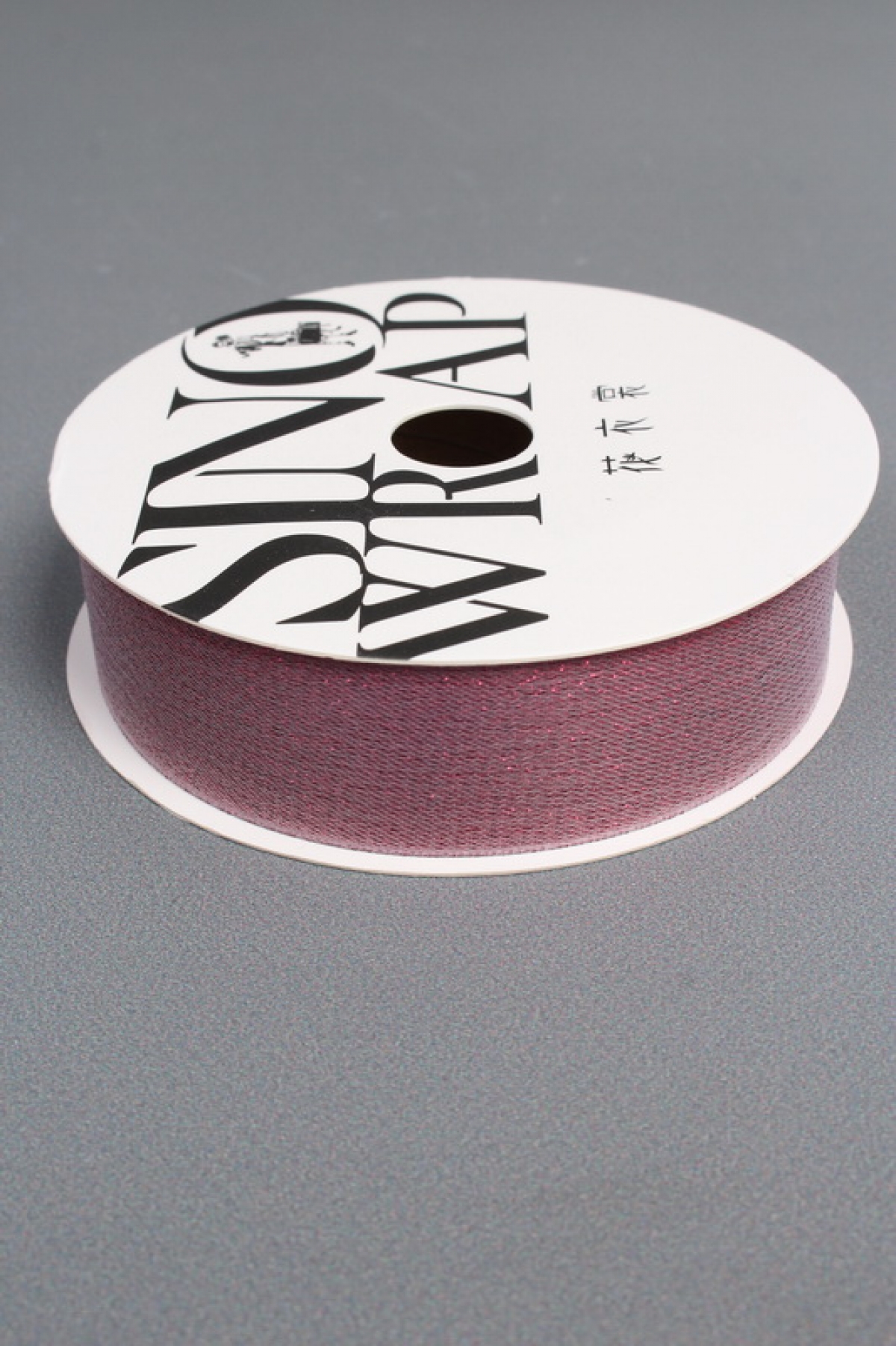 Лента декоративная Перламутровая, полиэстер, 25 мм х 13 ярд., винный 6978М