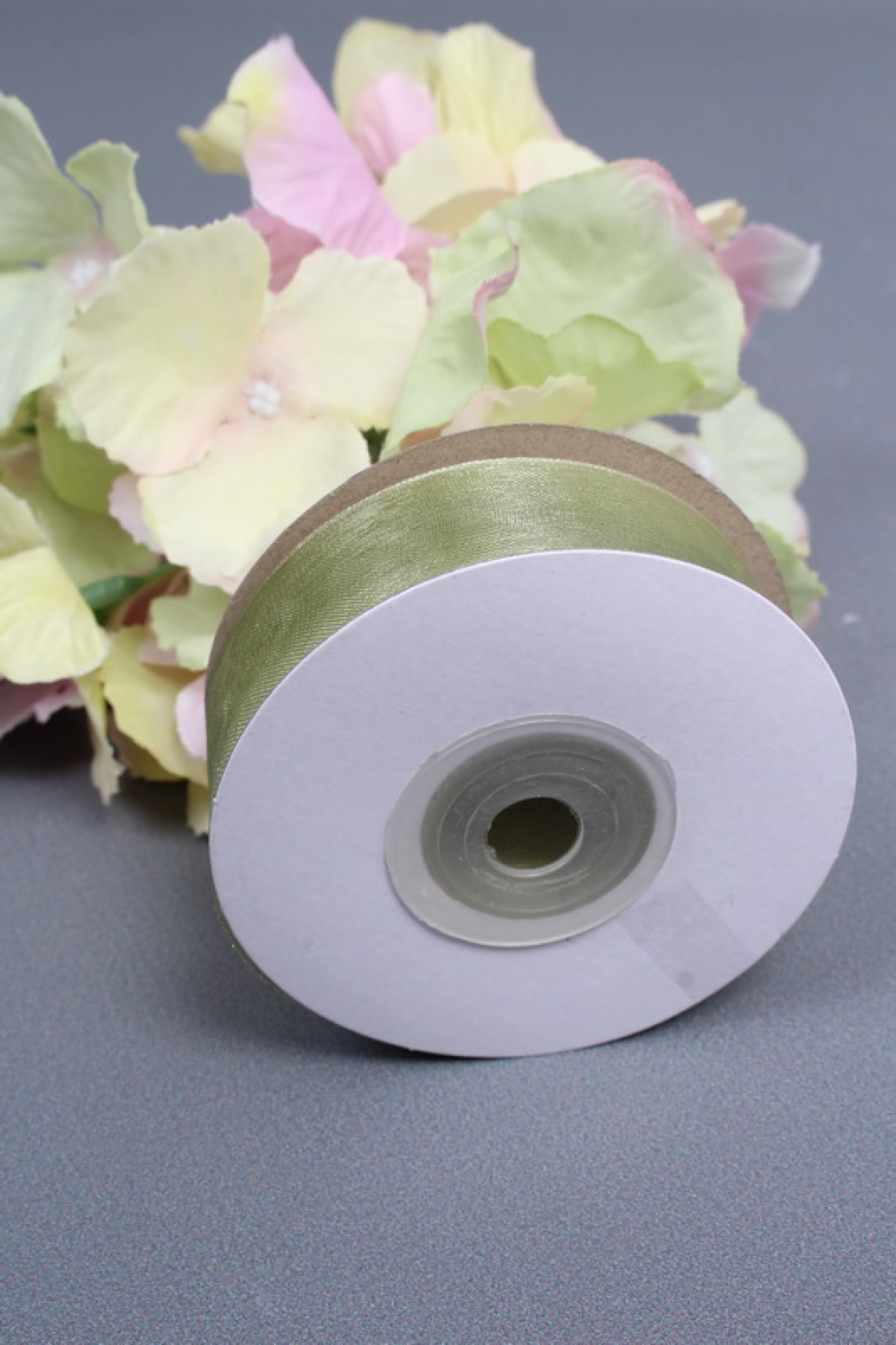 Лента органза на картонн.катушке, 25мм*25ярд, фисташковый 3320М