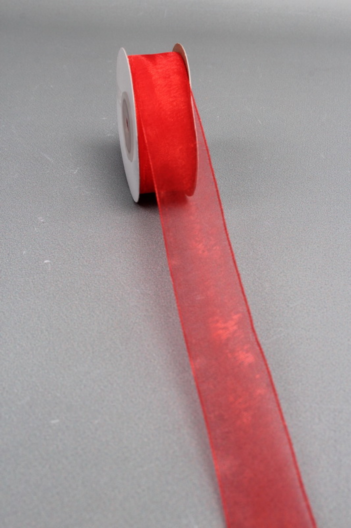 Лента органза на картонн.катушке, 25мм*25ярд, красный 3313М