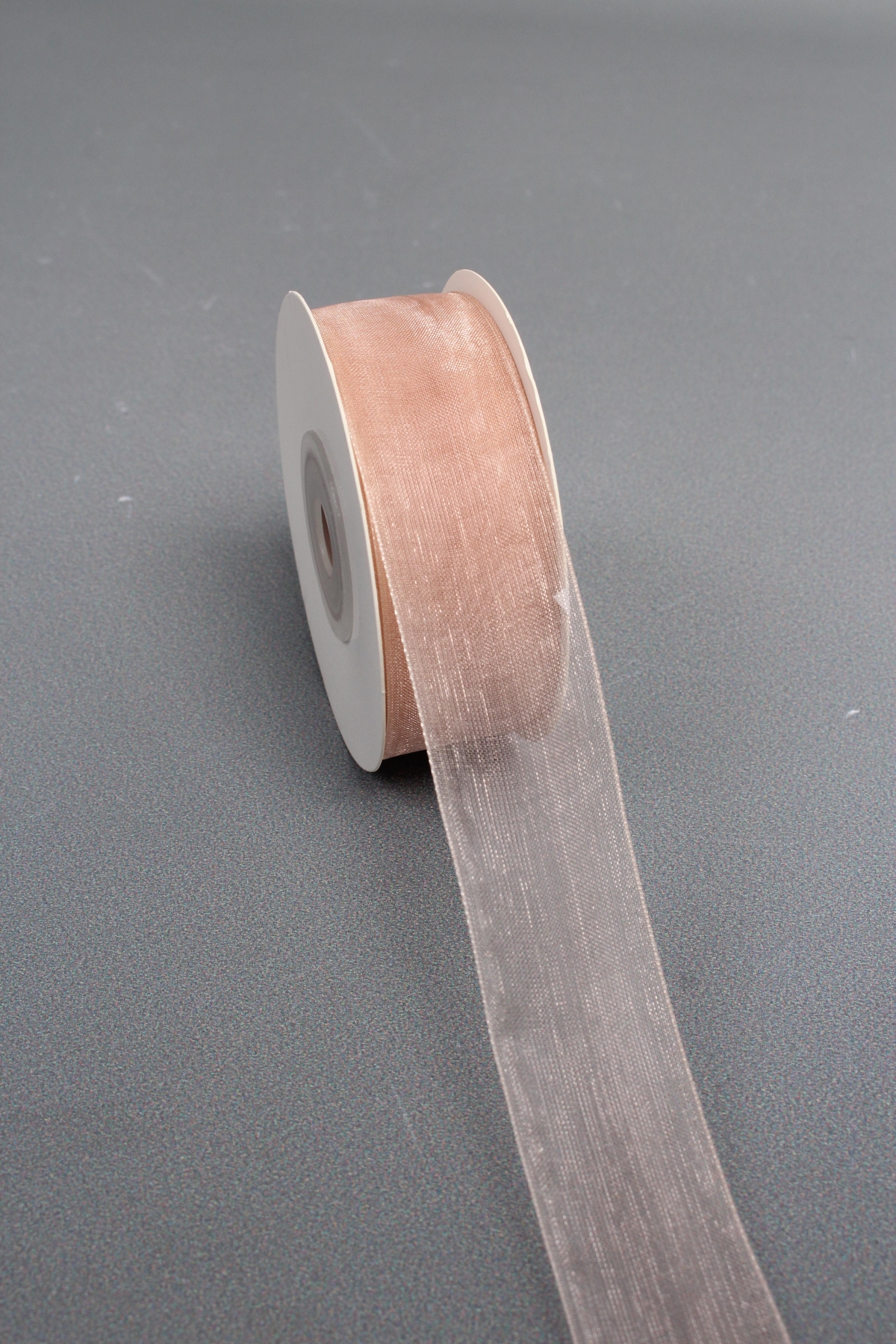 Лента органза на картонн.катушке, 25мм*25ярд, ванильный  0231М