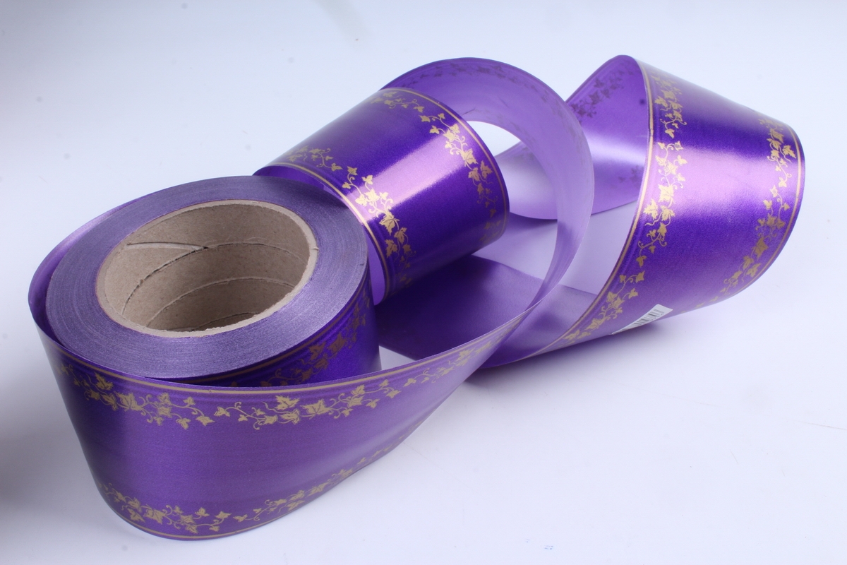 Лента простая (8см*50м) мелкий лист P844 ФИОЛЕТОВЫЙ