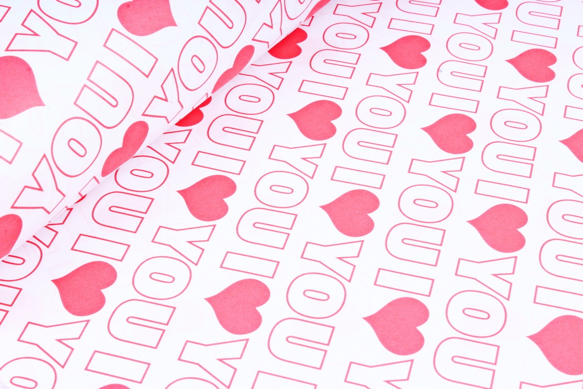 Набор бумаги плотной, 10 листов 50*70см "Love" красный (Н)