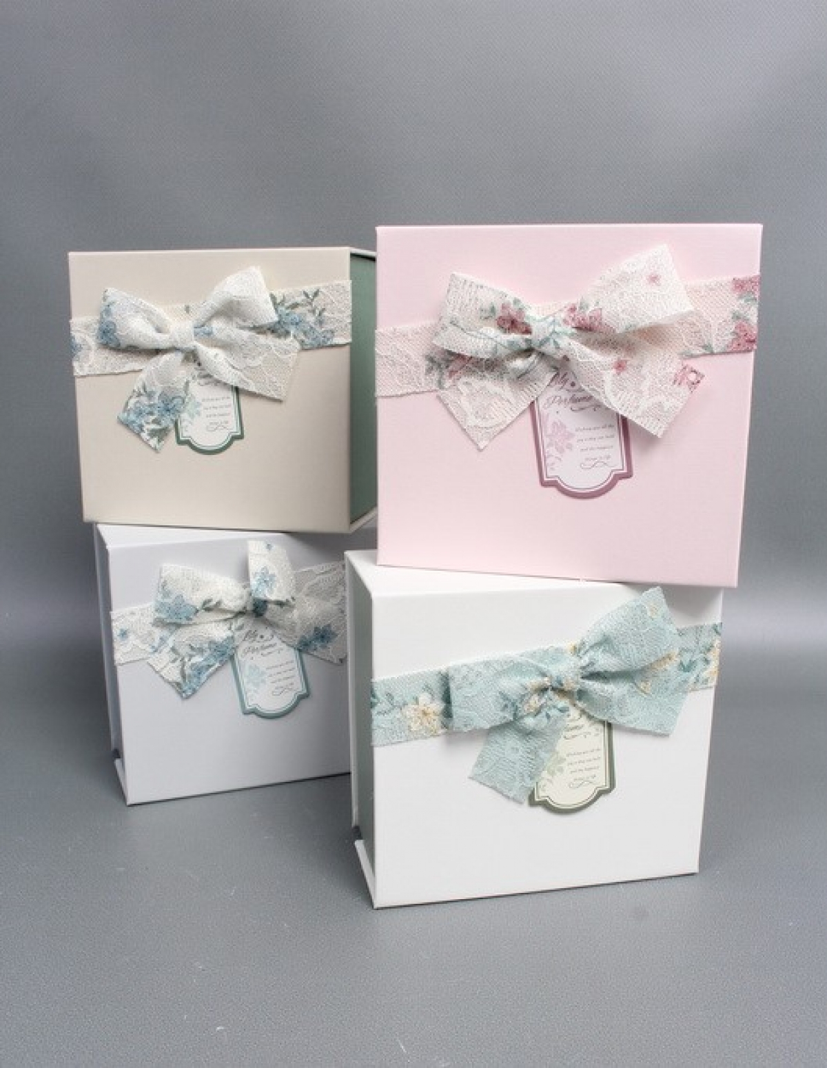 Набор коробок подарочных из 4шт ассорти  - 13,5*12,5*7,5, 7331М