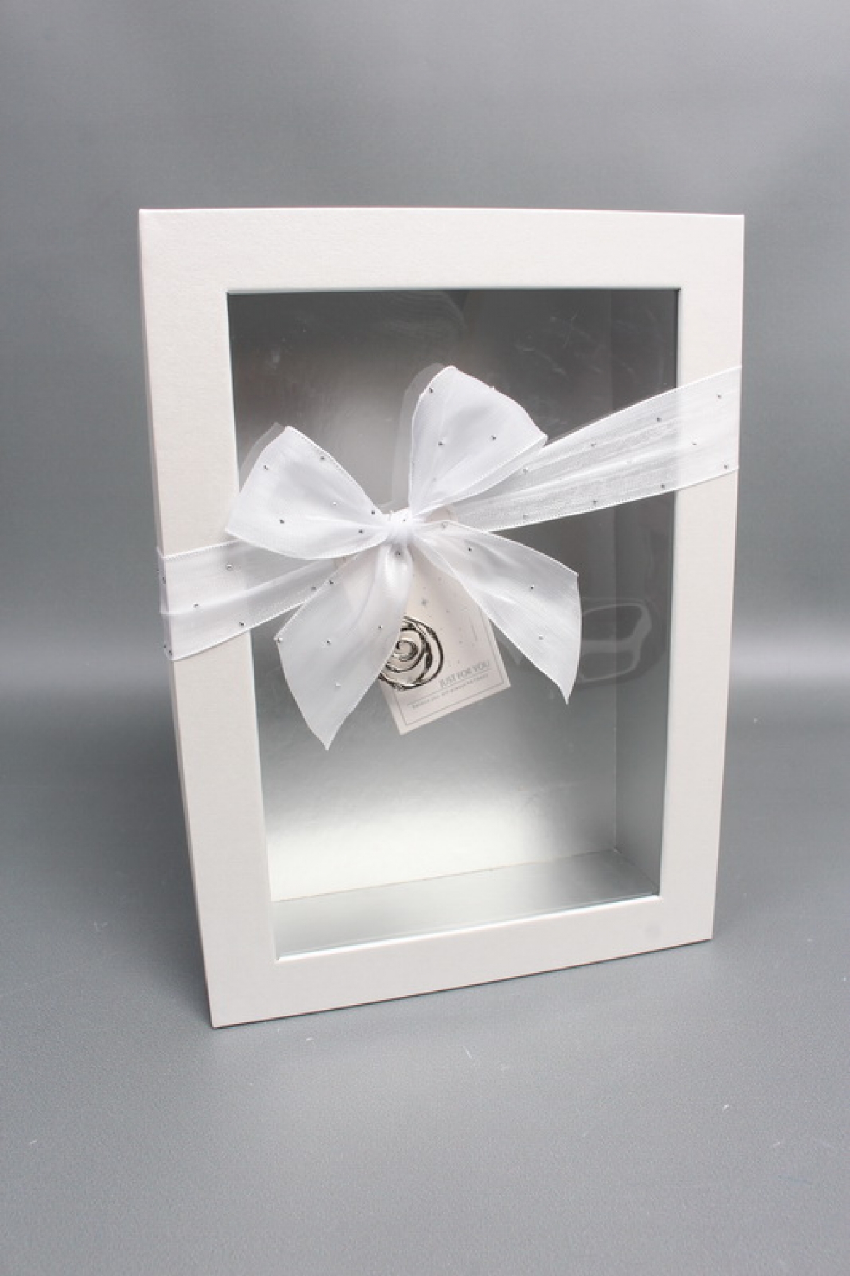 Набор коробок подарочных с бантиком из 3шт -  33,5*25*11,5, 29*21*9, 24,5*17*6,5, светло-серый 6358М