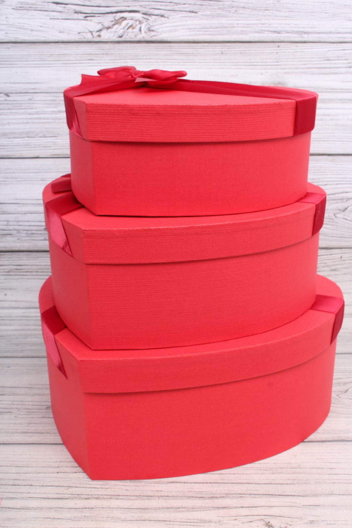 Набор коробок "Сердце с бантом" 3шт, 31*28*12cm, 27*24*10cm, 23*20*9cm, розовый 2031Н