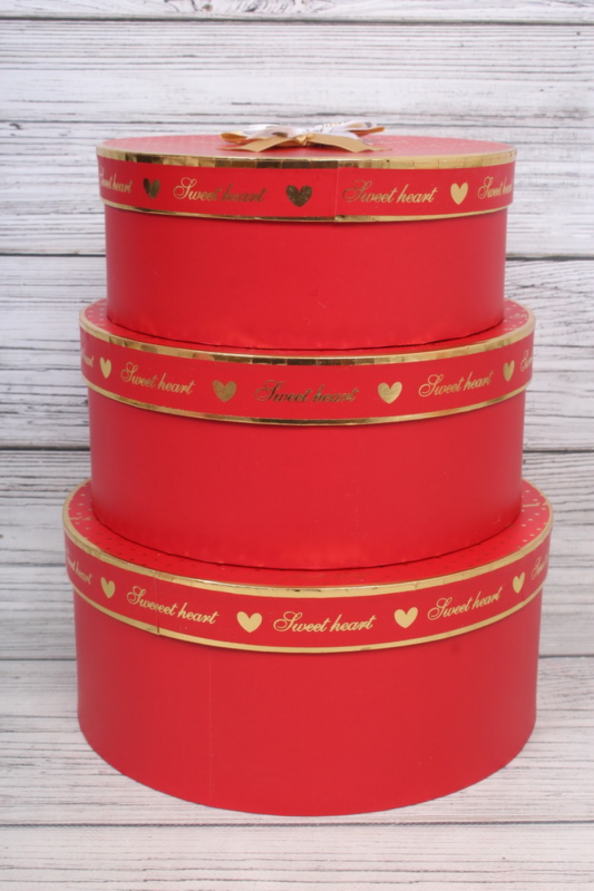 Набор коробок "Sweet heart" 3 шт, 28.3*25*11.3H; 24*21*10H; 18.8*16.5*8.3, красный 0625Н