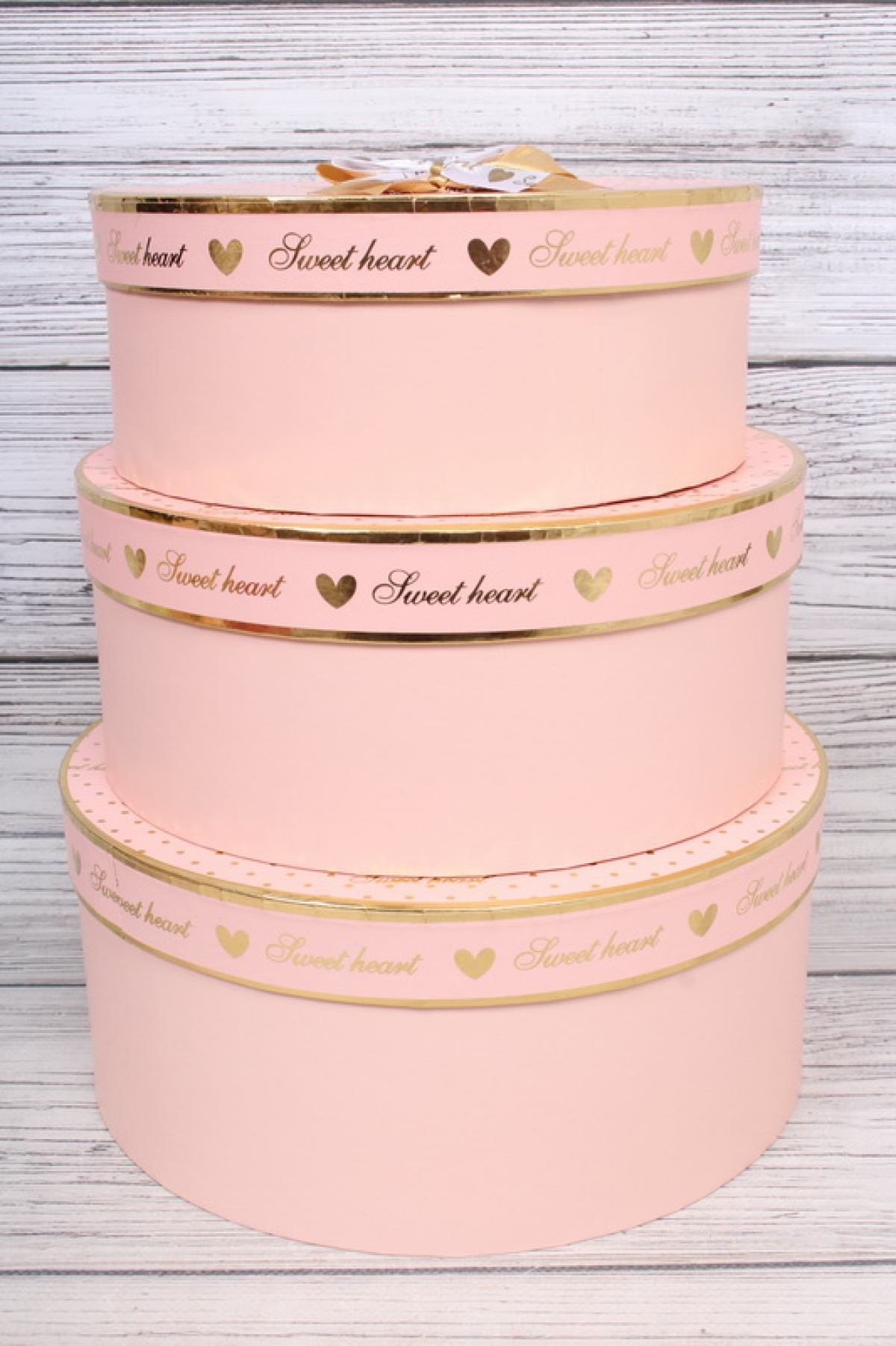 Набор коробок "Sweet heart" 3 шт, 28.3*25*11.3H; 24*21*10H; 18.8*16.5*8.3, розовый 0618Н