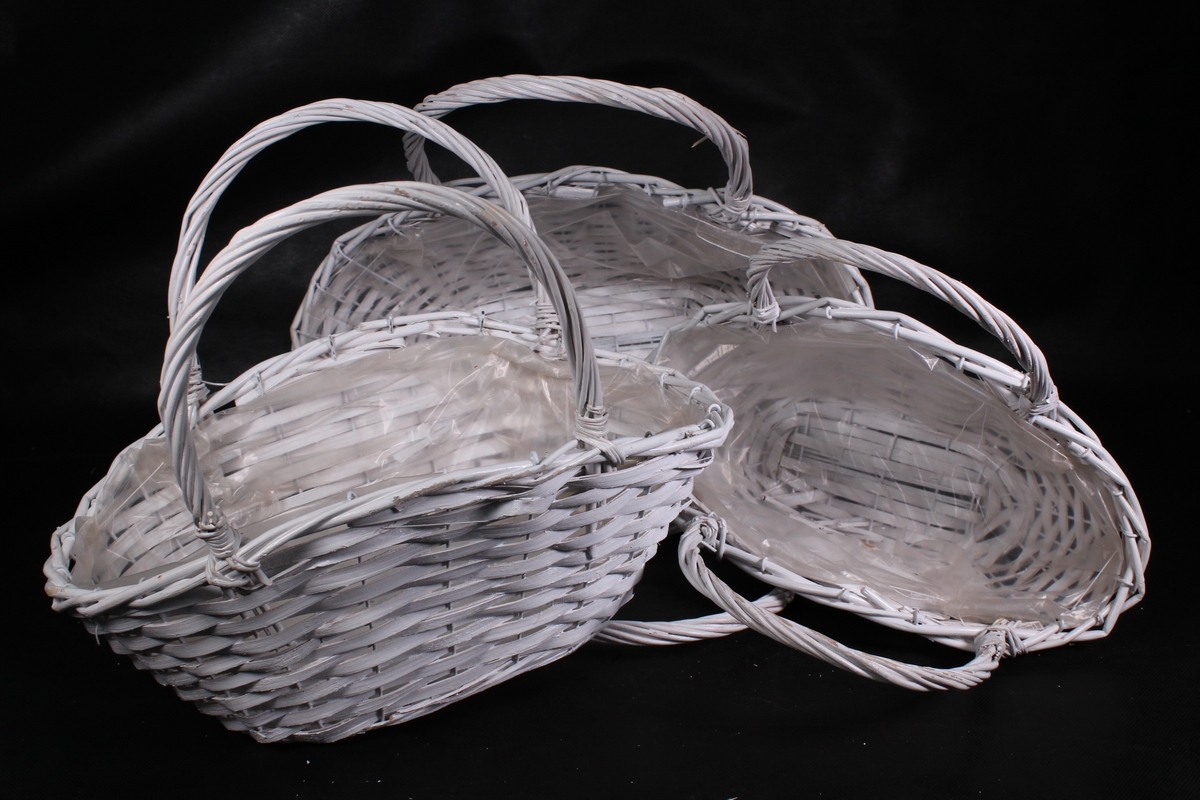 набор корзин из ивы 3 шт 43x26 h=18/35cm
