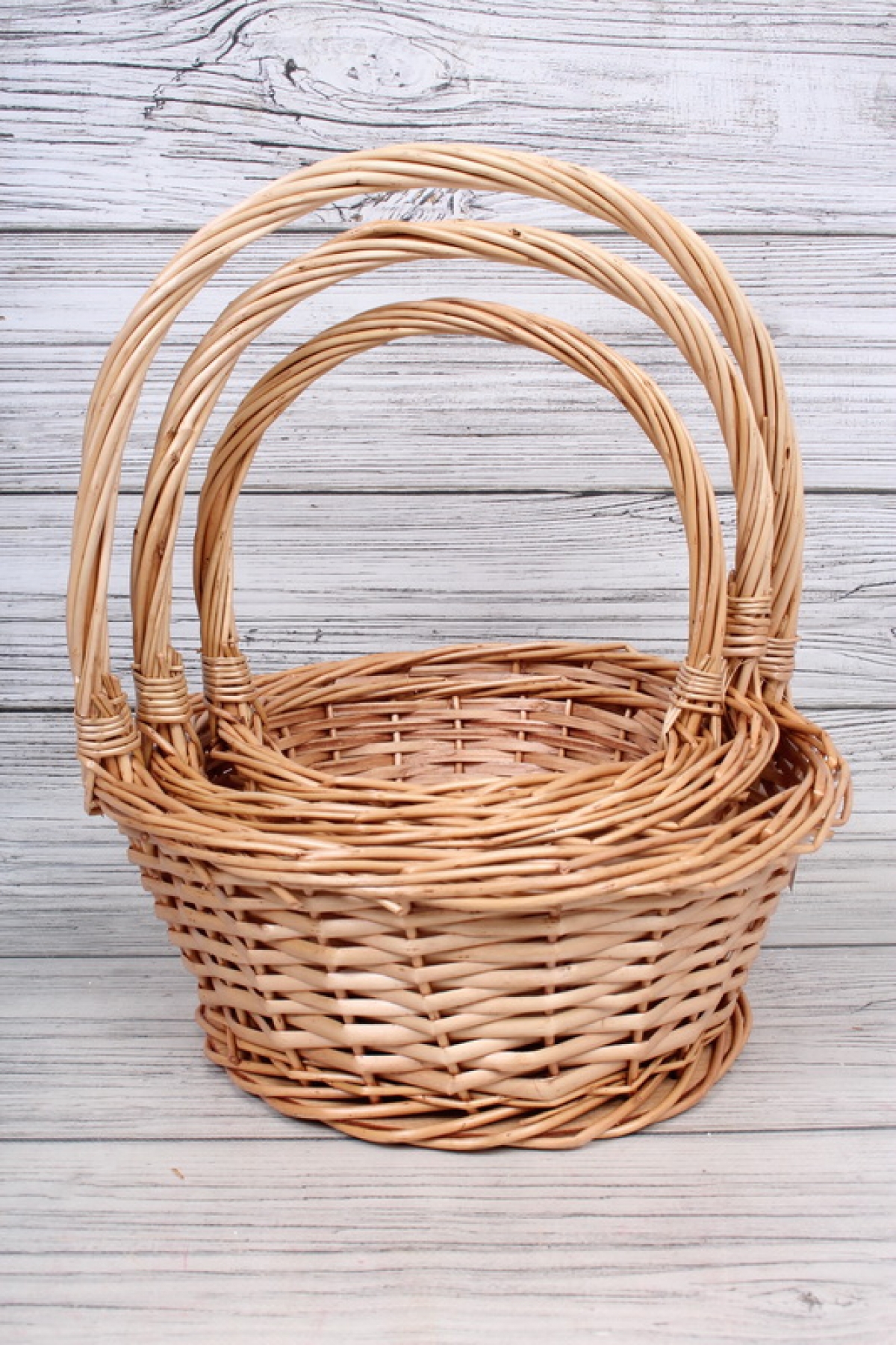 Набор корзин плетеных (ива), 33*33*15*38CM, 27*27*13*33CM, 22*22*11*28CM, 3 шт., медовый 1021М