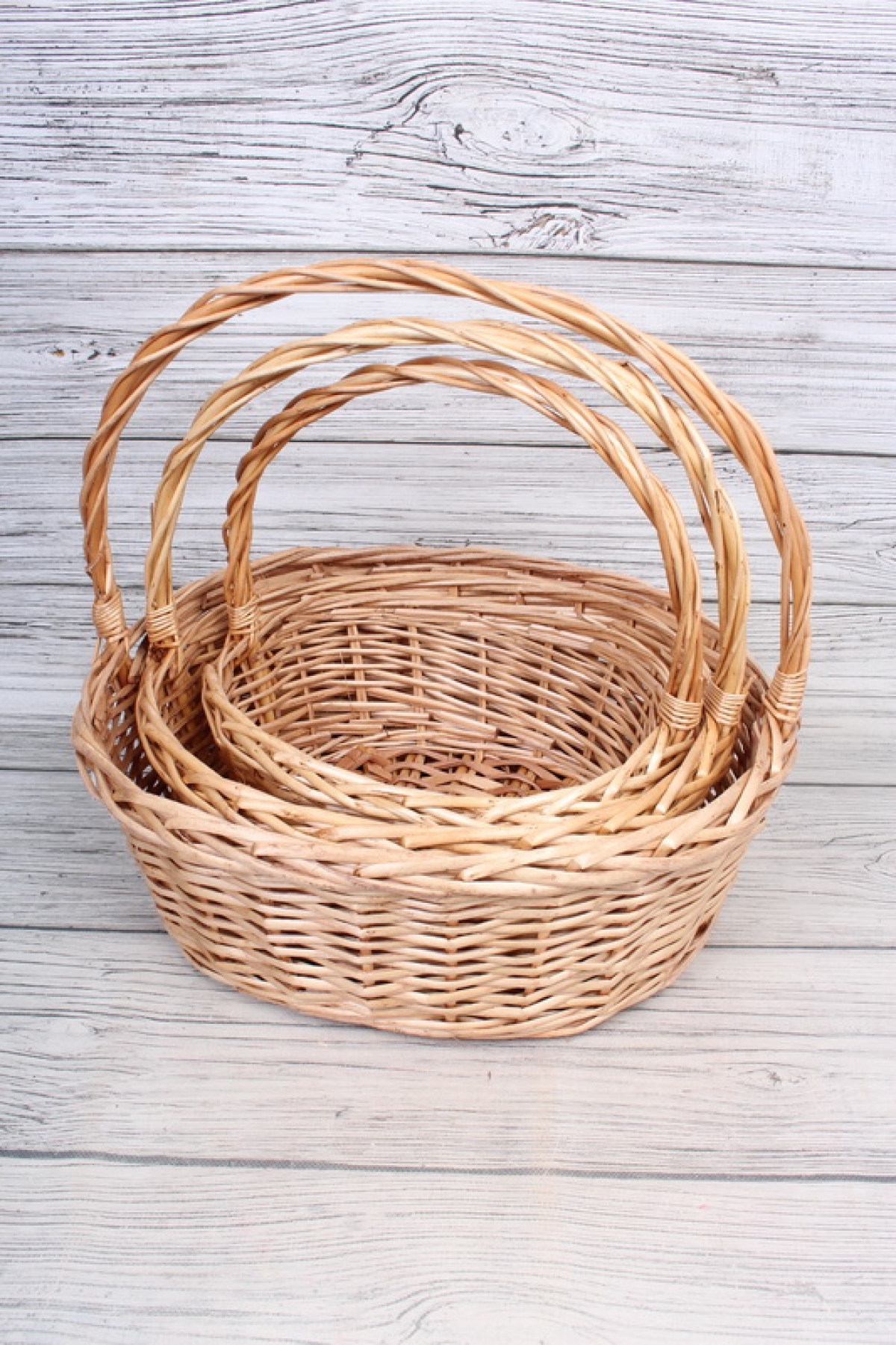 Набор корзин плетеных (ива), 43*36*16*41CM, 36*30*14*36CM. 31*24*12*31CM, 3 шт., медовый 1045М