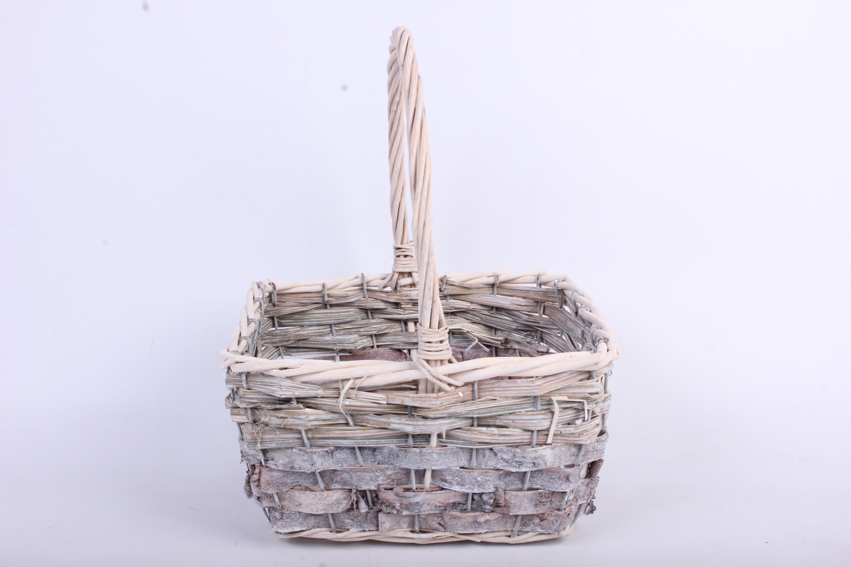 набор корзин плетеных из 3 шт прямоугольные (ива, береста) 24x19 h=13/30cm