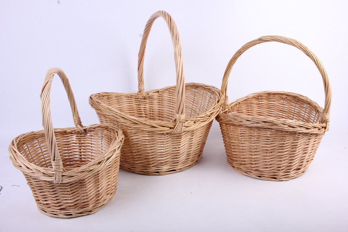 набор корзин плетеных из 3х шт (ива) 38x37 h=15/20/43cm