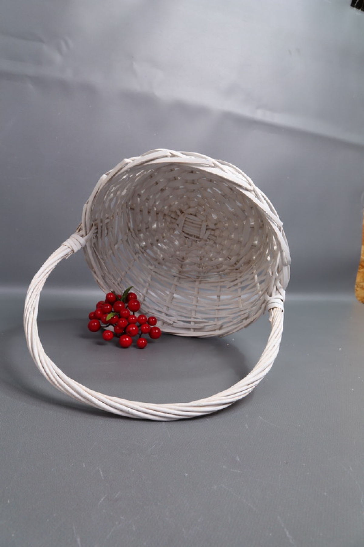 Набор корзин плетеных из 3(ива): D44xH16xHH46 BD33, D38xH14xHH38 BD29, D31xH12xHHH34 BD24  бел 6231