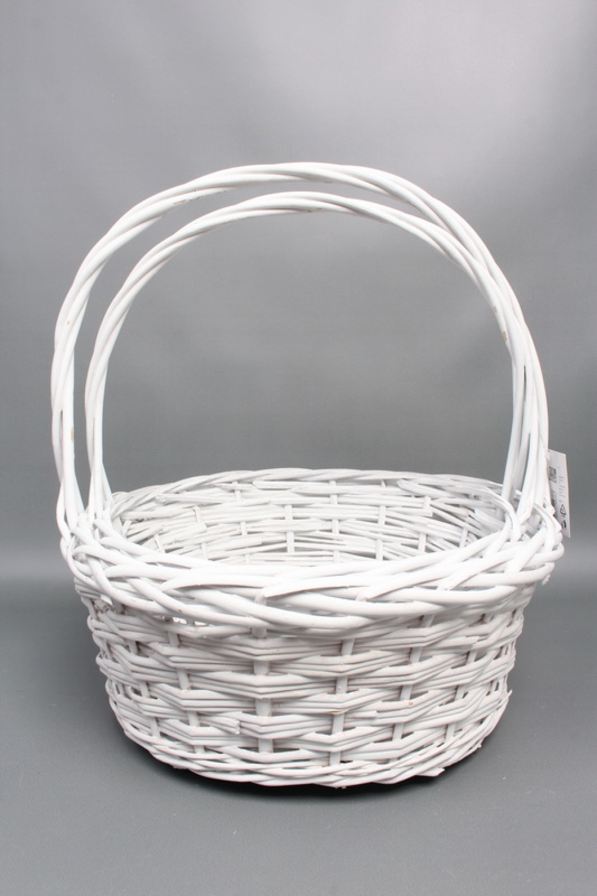 Набор корзин плетеных из 2шт (ива) - Круг  D40xH175/40см, D34xH15/35см,  белый  8783М
