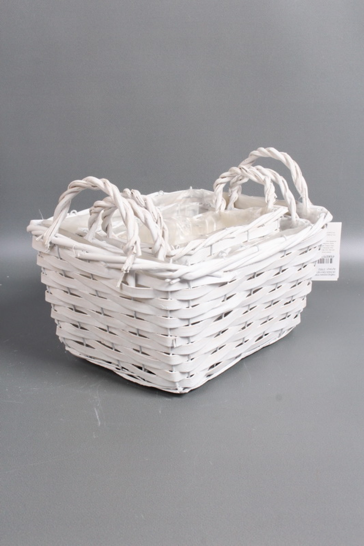 Набор корзин плетеных из 3шт  (ива), 28,5X20,5XH14/TH19,5 белые  4353М