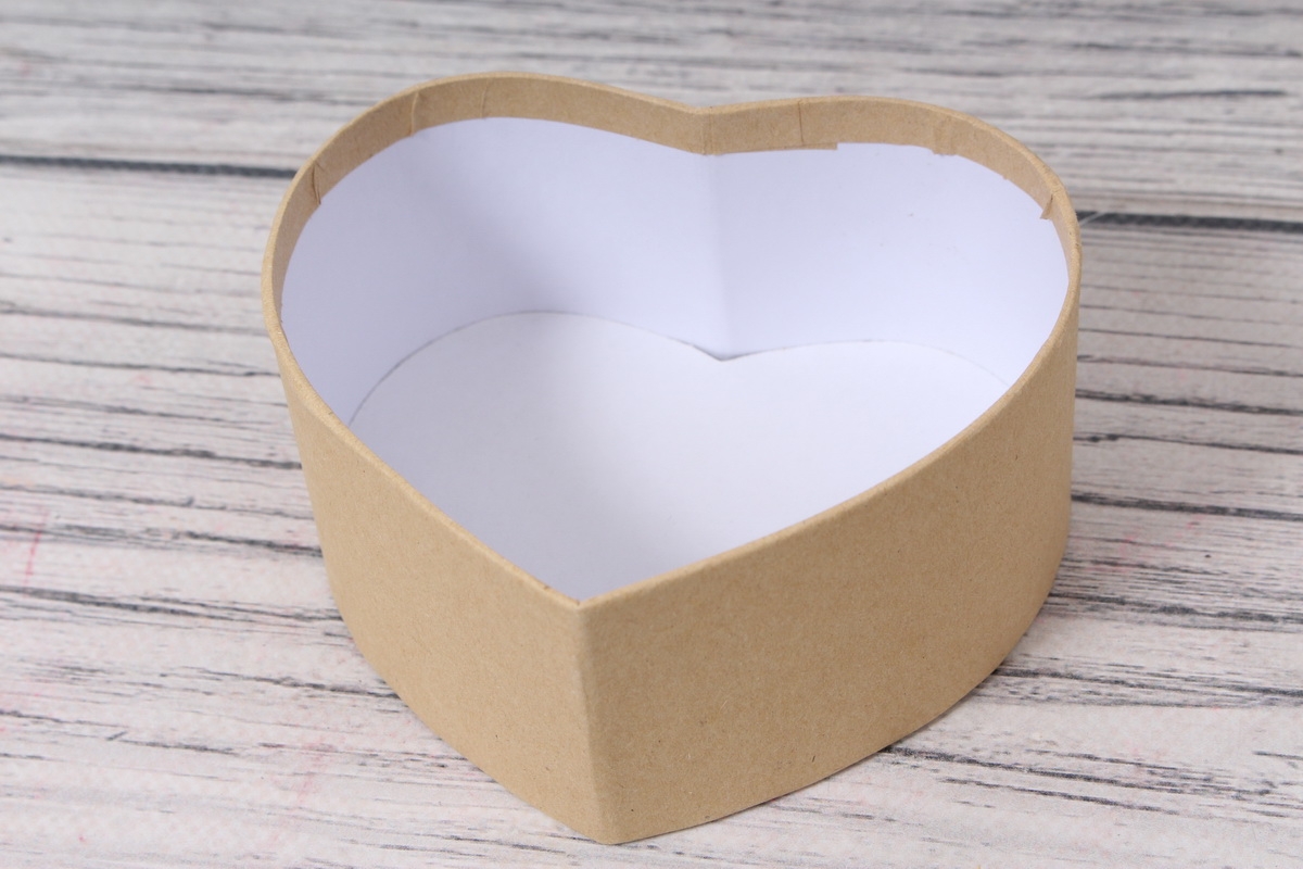Набор одиночных коробок из 12шт - СЕРДЦЕ "Крафт" 11*9,5*5  S115-KRAFT