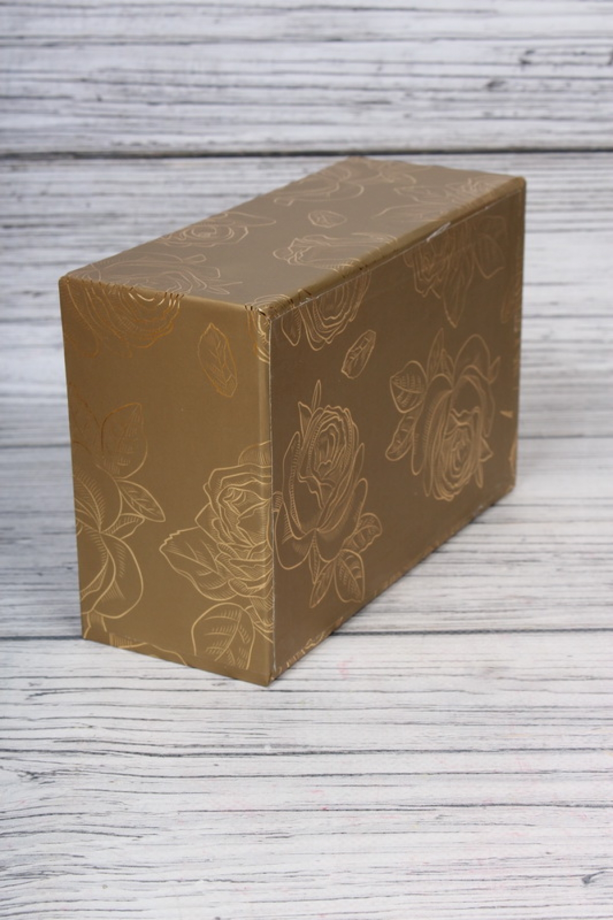 Набор подарочные коробок из 10шт -  Прямоугольник Золотые Розы на золоте 37*28*16см   К914