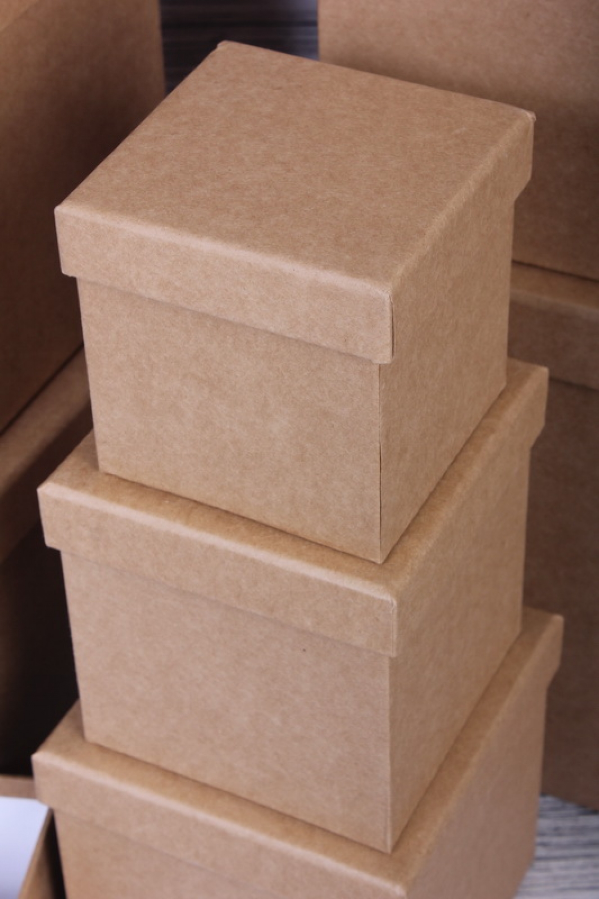 Набор подарочных коробок из 10 шт - КУБ "КРАФТ" 26,5*26,5см  SY601-KRAFT