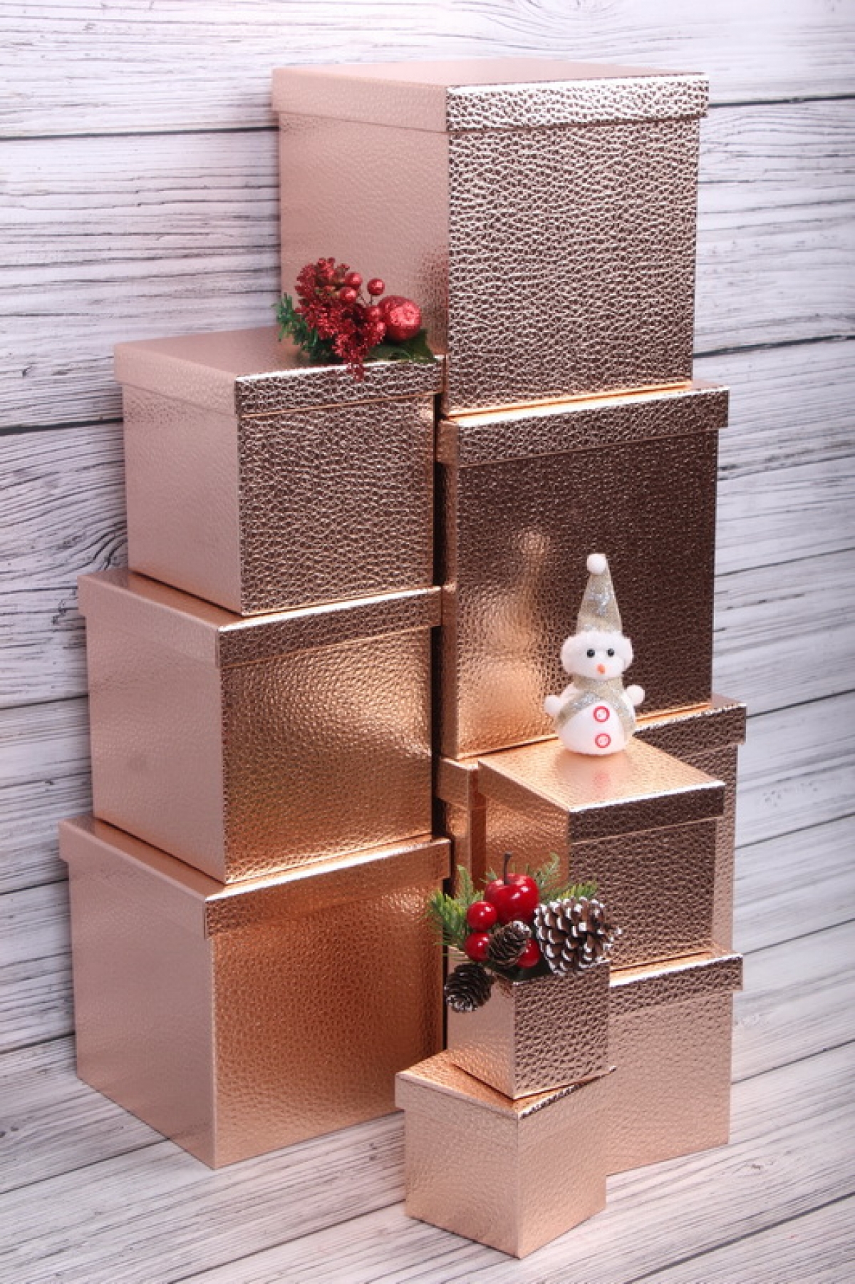 Набор подарочных коробок из 10 шт - КУБ "Розовый" 26,5*26,5см  SY601-PINK