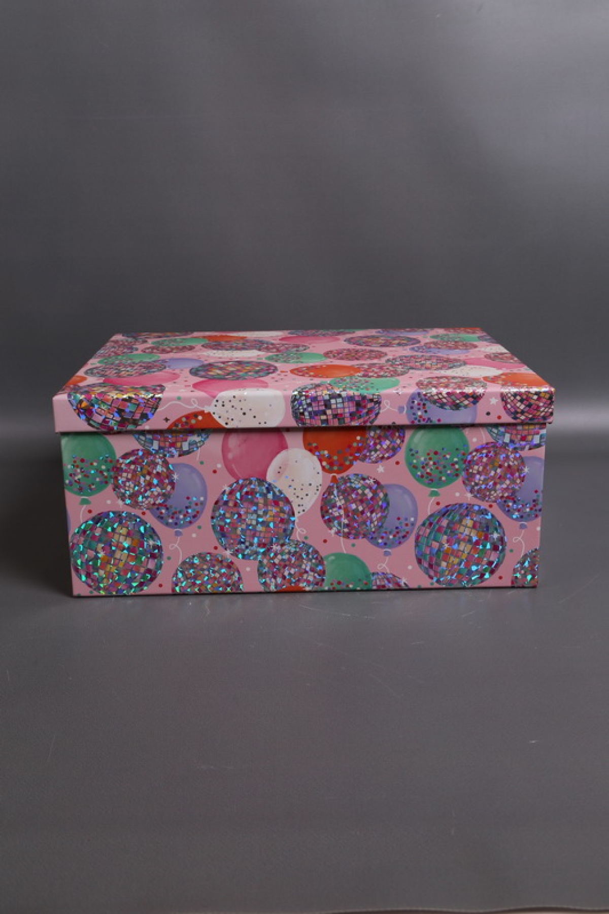 Набор подарочных коробок из 10 шт - Прямоугольник Воздушные шары голография 37*29*16 см К114