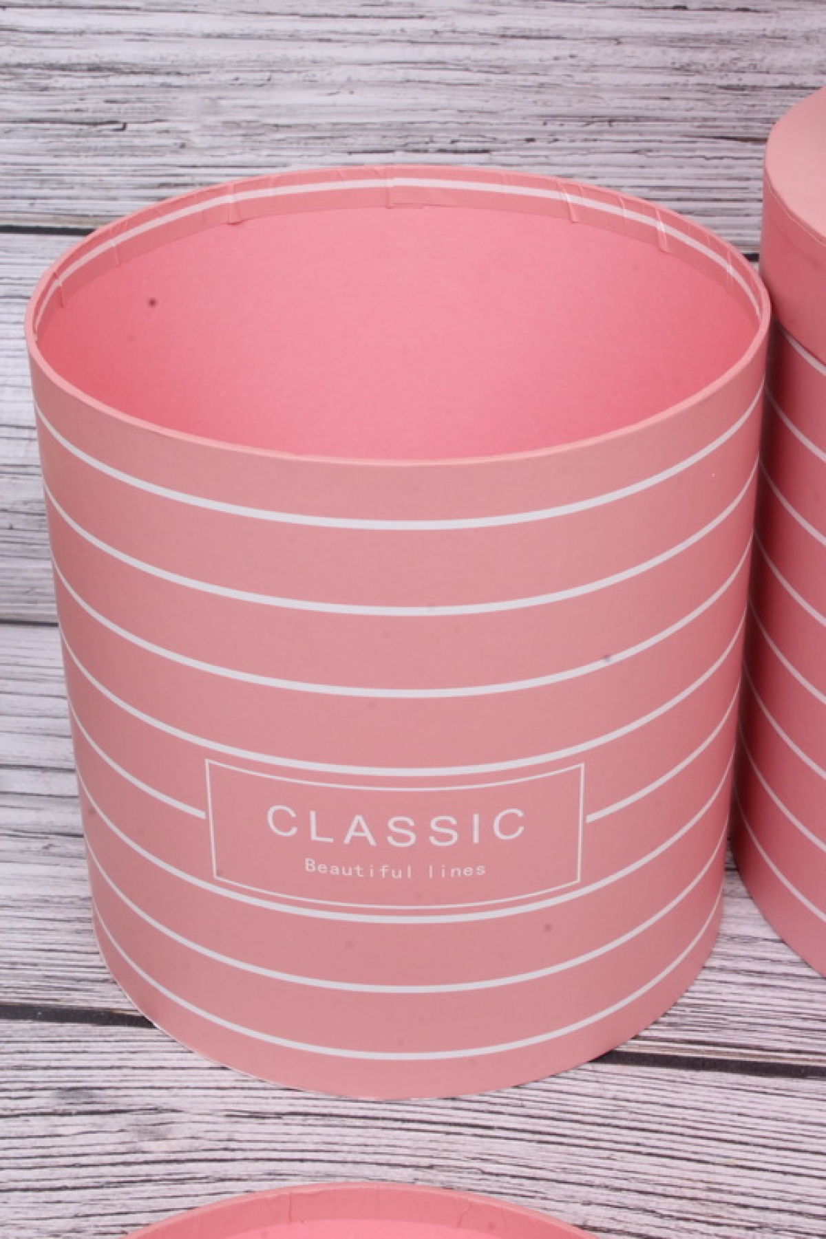 Набор подарочных коробок из 3шт - Цилиндр CLASSIC розовый  d=18, h=19см  В205