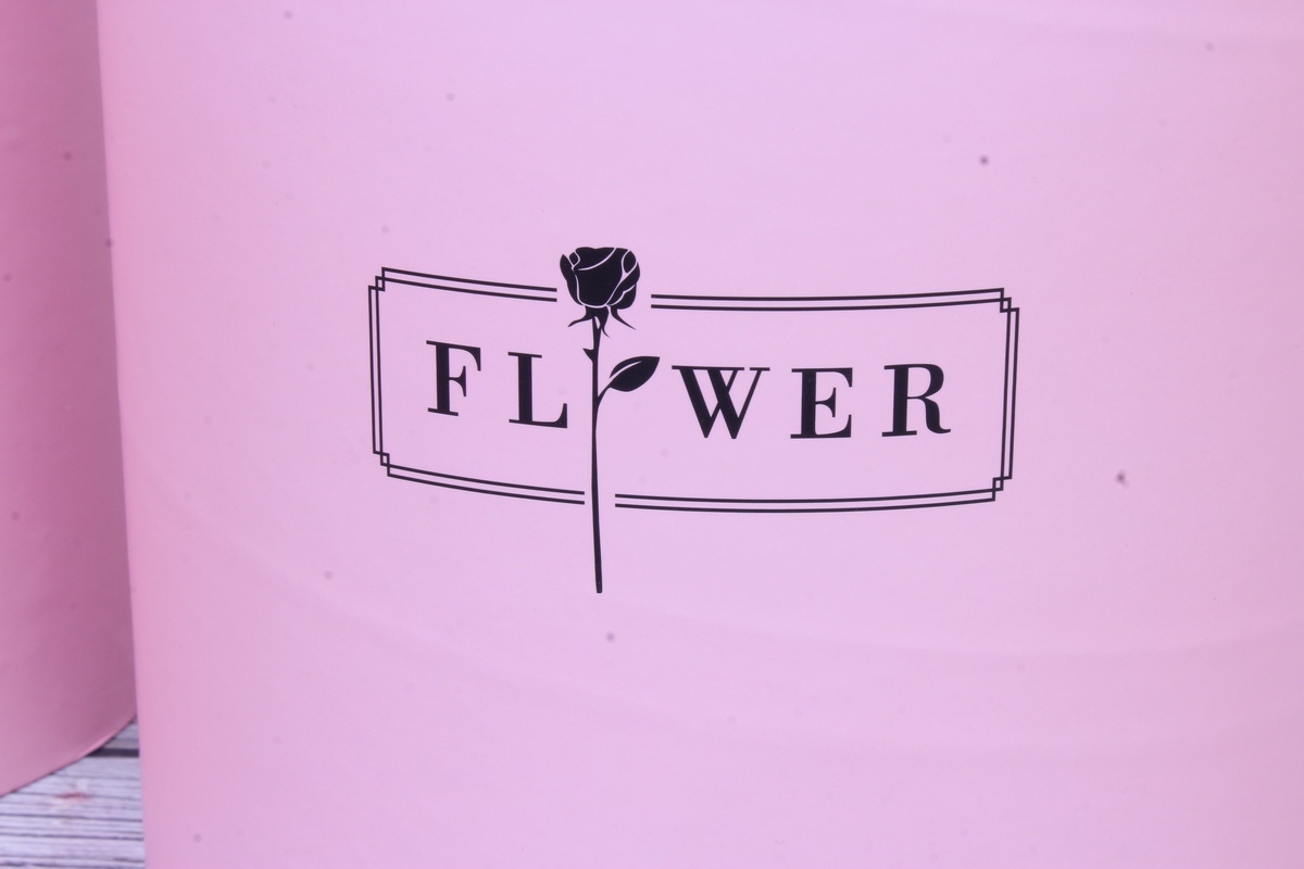 Набор подарочных коробок из 3шт - Цилиндр "Flower", 25х25х28см  с кантом, розовый 9978Н