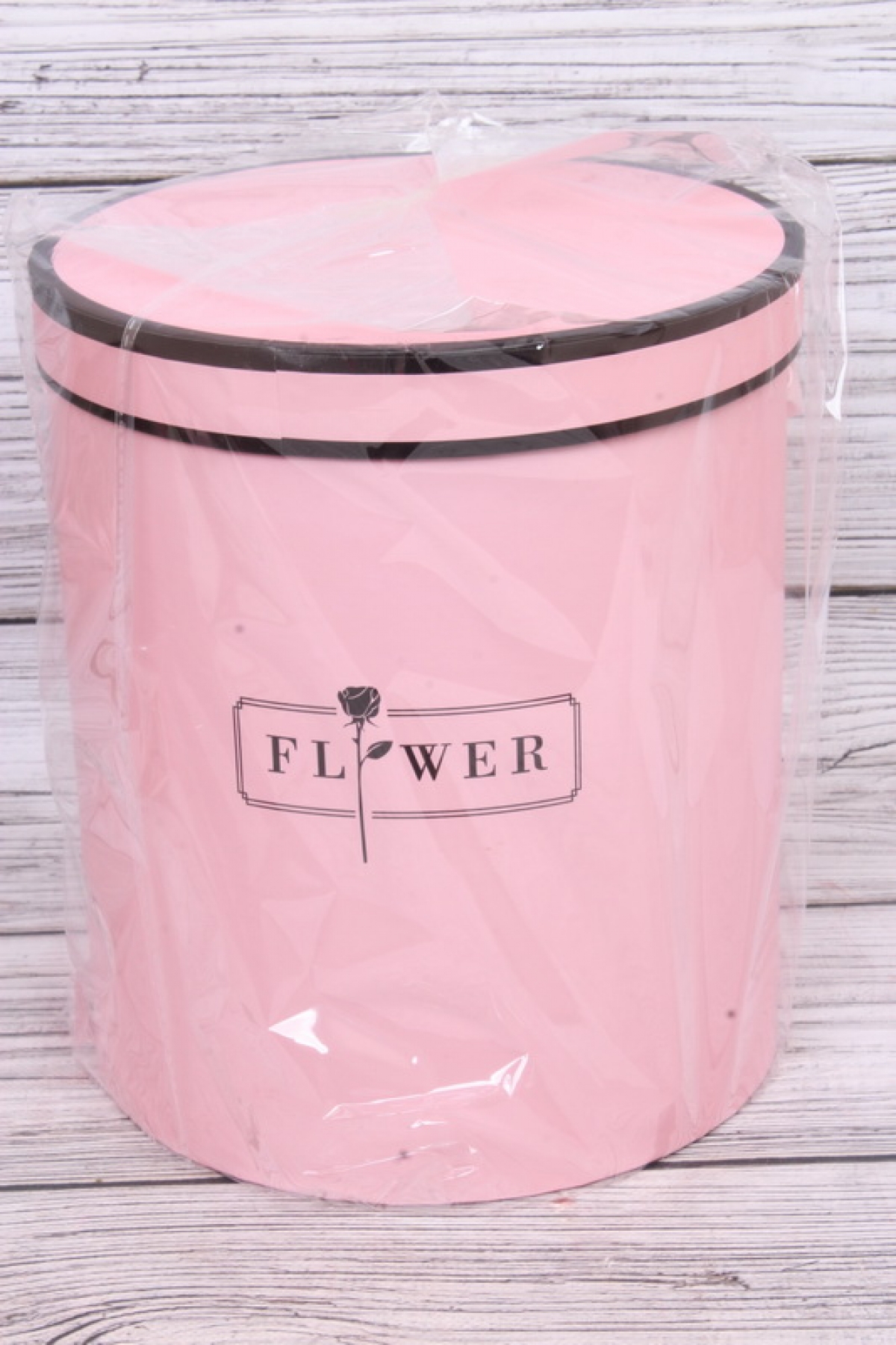 Набор подарочных коробок из 3шт - Цилиндр "Flower", 25х25х28см  с кантом, розовый 9978Н