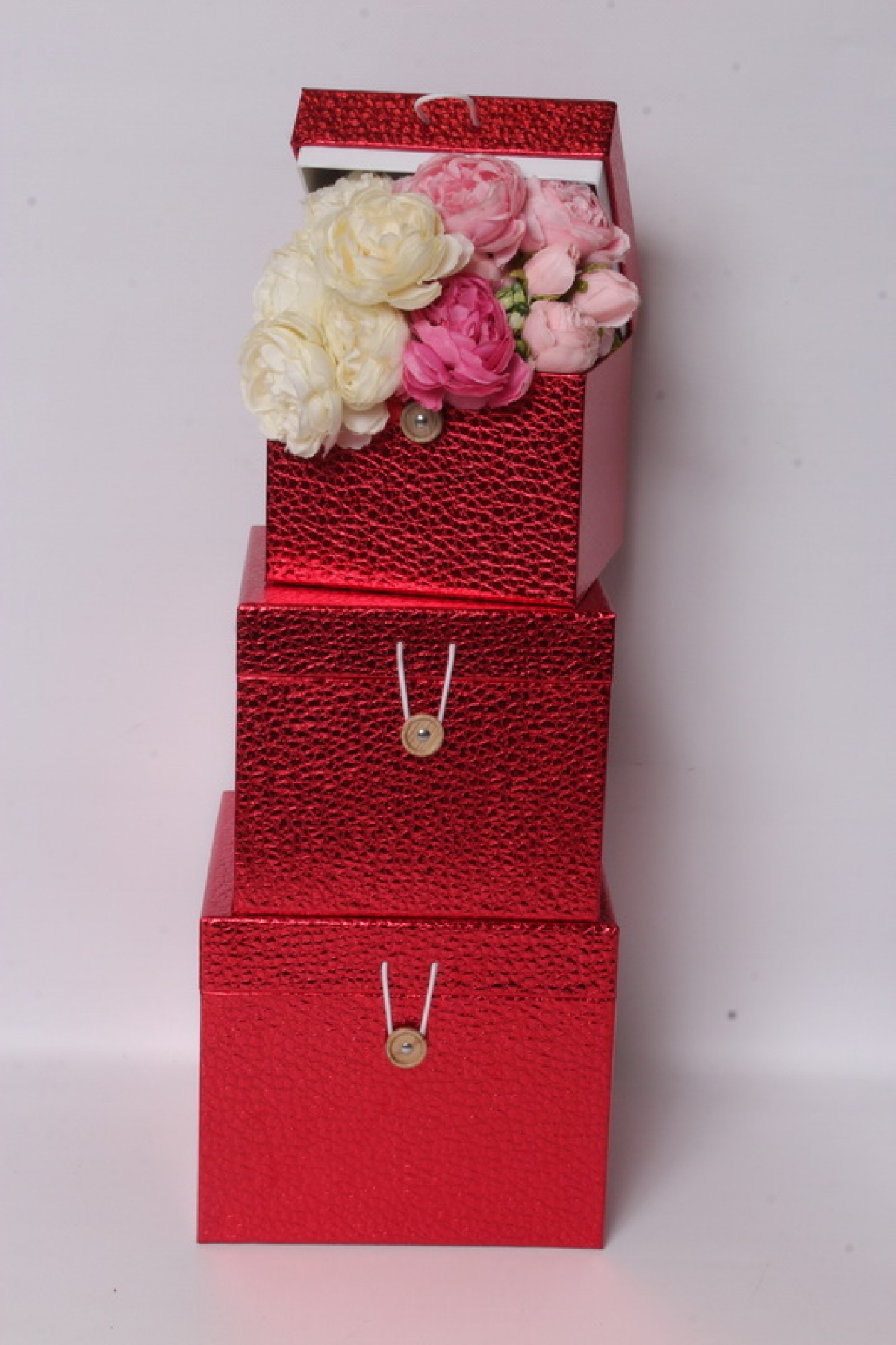 Набор подарочных коробок из 3шт - КУБ Красный 20*20*17см SY3325-RED
