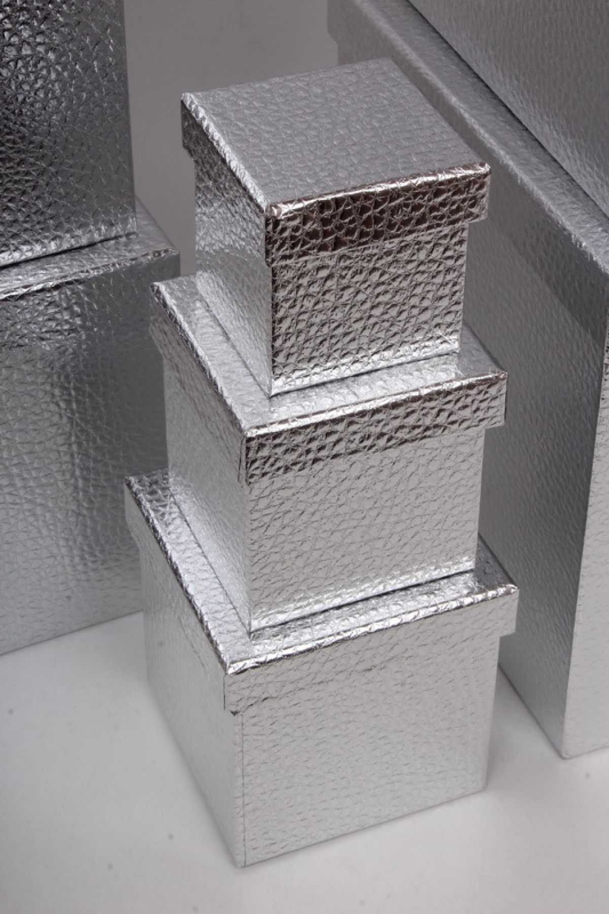 Набор подарочных коробок из 10шт - КУБ  "Серебро" 26,5*26,5*26,5см  SY601-Silver