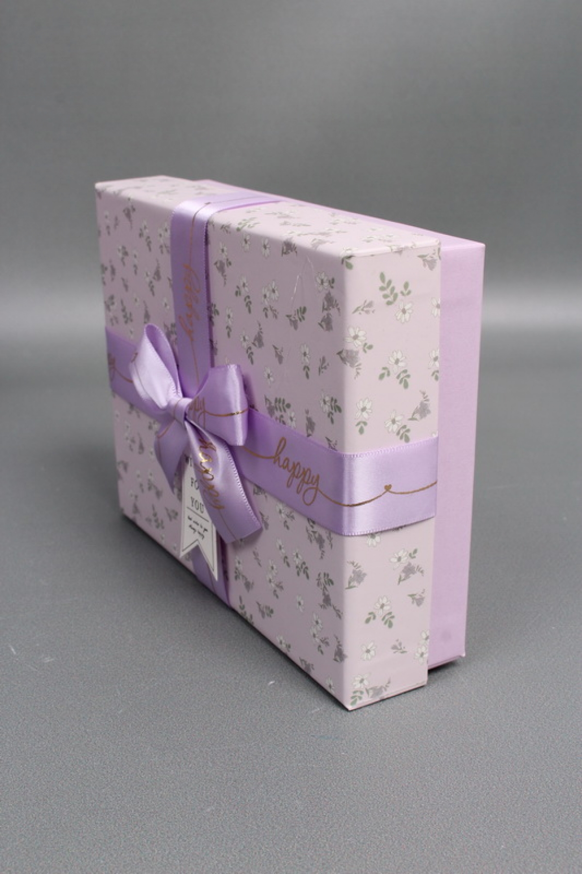 Набор подарочных коробок из 3шт - Прямоугольник Цветы на сиреневом 24*19*8,5  К223