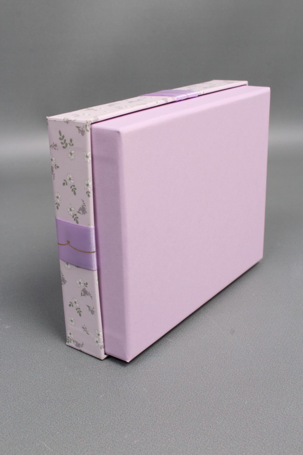 Набор подарочных коробок из 3шт - Прямоугольник Цветы на сиреневом 24*19*8,5  К223